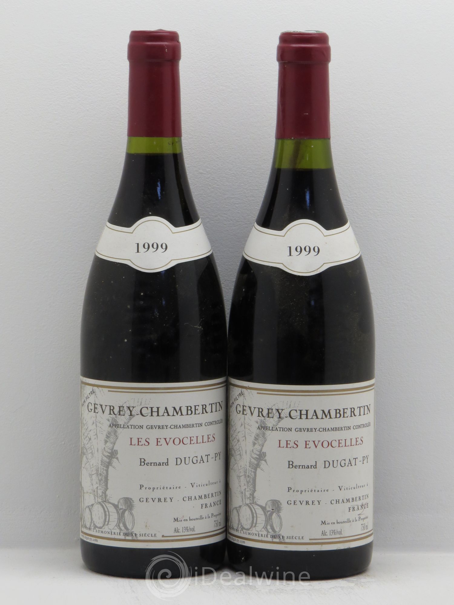 Gevrey-Chambertin Les Evocelles Vieilles Vignes Dugat-Py 1999 - Lot de 2 bouteilles - 0