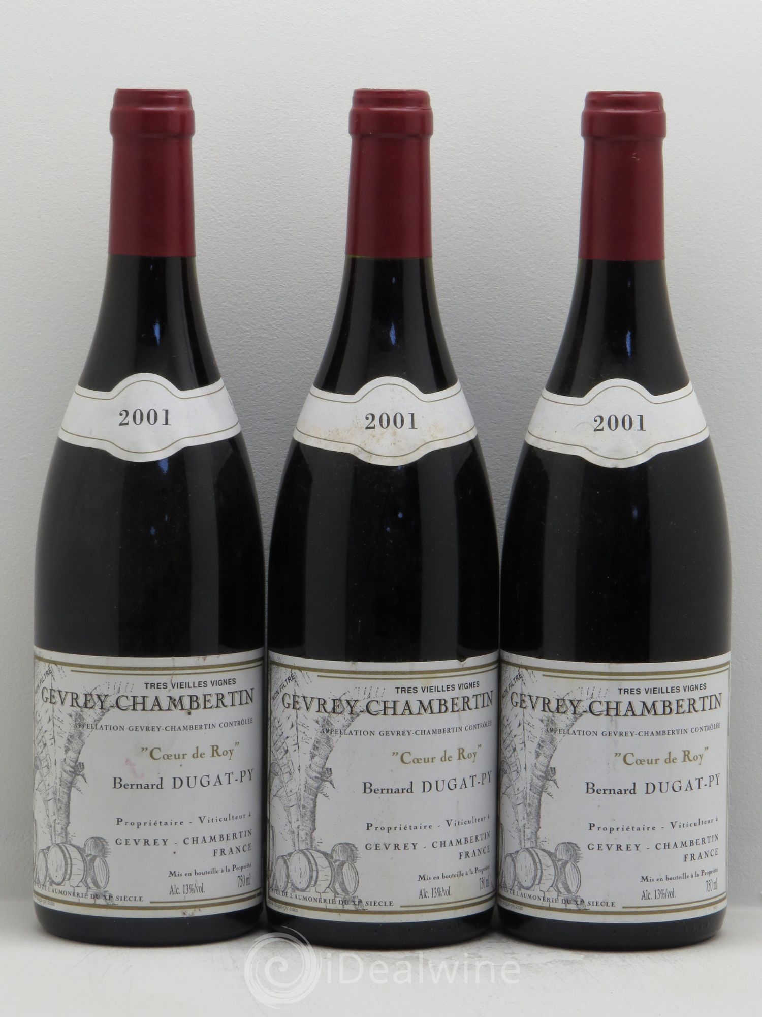 Gevrey-Chambertin Coeur de Roy Très Vieilles Vignes Dugat-Py Très Vieilles Vignes 2001 - Lot de 3 bouteilles - 0