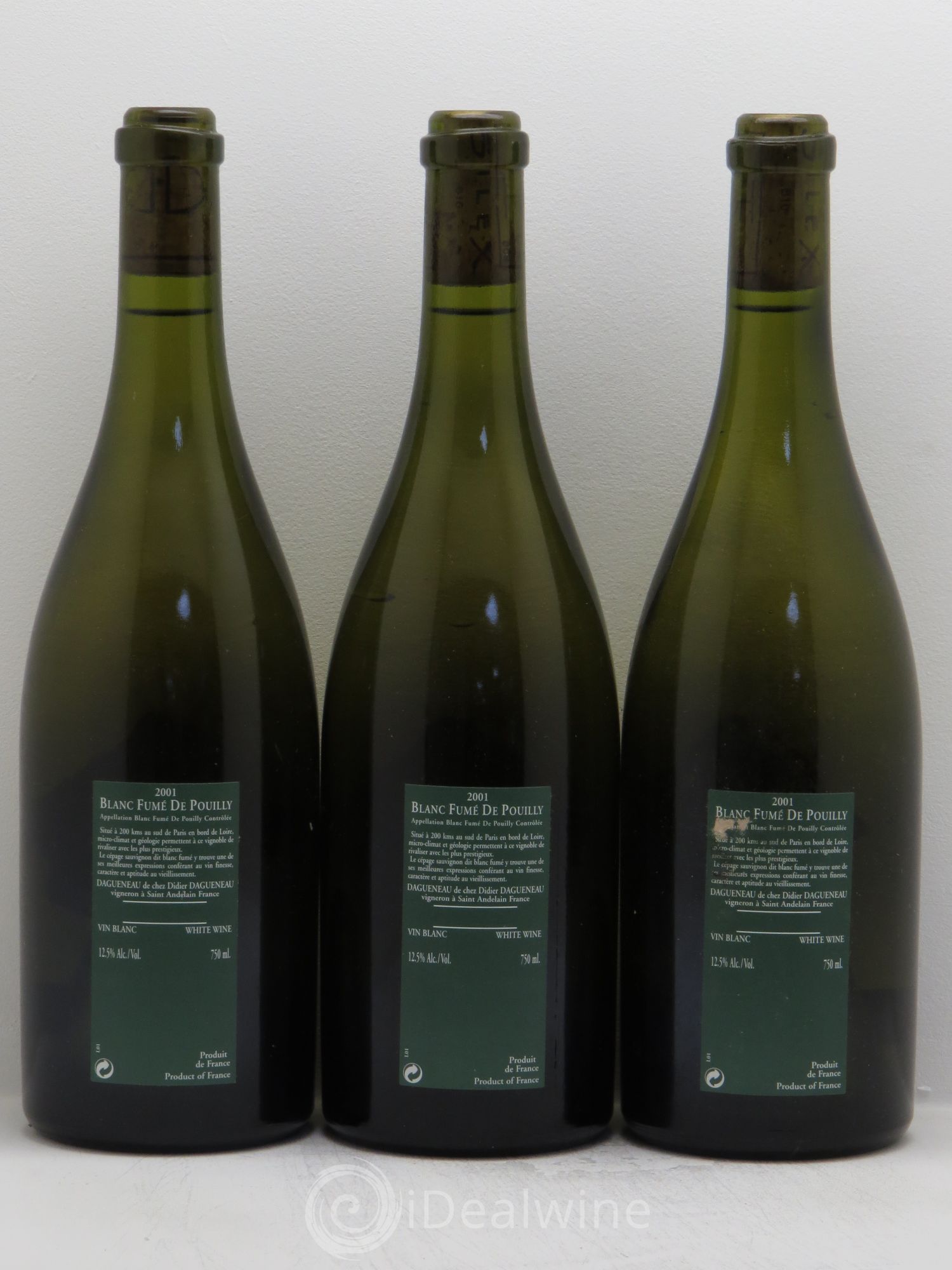 Vin de France (anciennement Pouilly-Fumé) Silex Dagueneau (Domaine Didier - Louis-Benjamin) 2001 - Lot de 3 bouteilles - 1