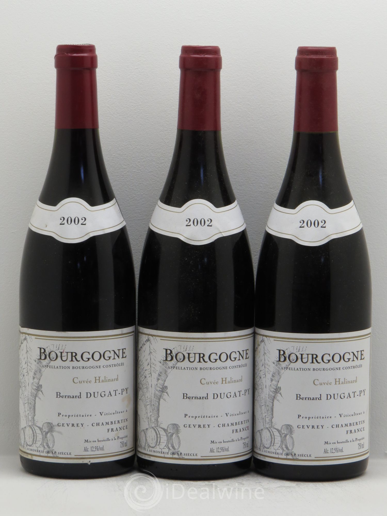 Bourgogne Halinard 2002 - Lot de 3 bouteilles - 0