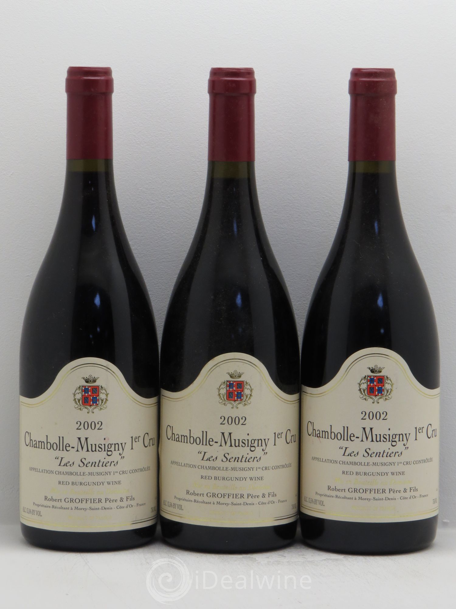 Chambolle-Musigny 1er Cru Les Sentiers Robert Groffier Père & Fils (Domaine) 2002 - Lot de 3 bouteilles - 0