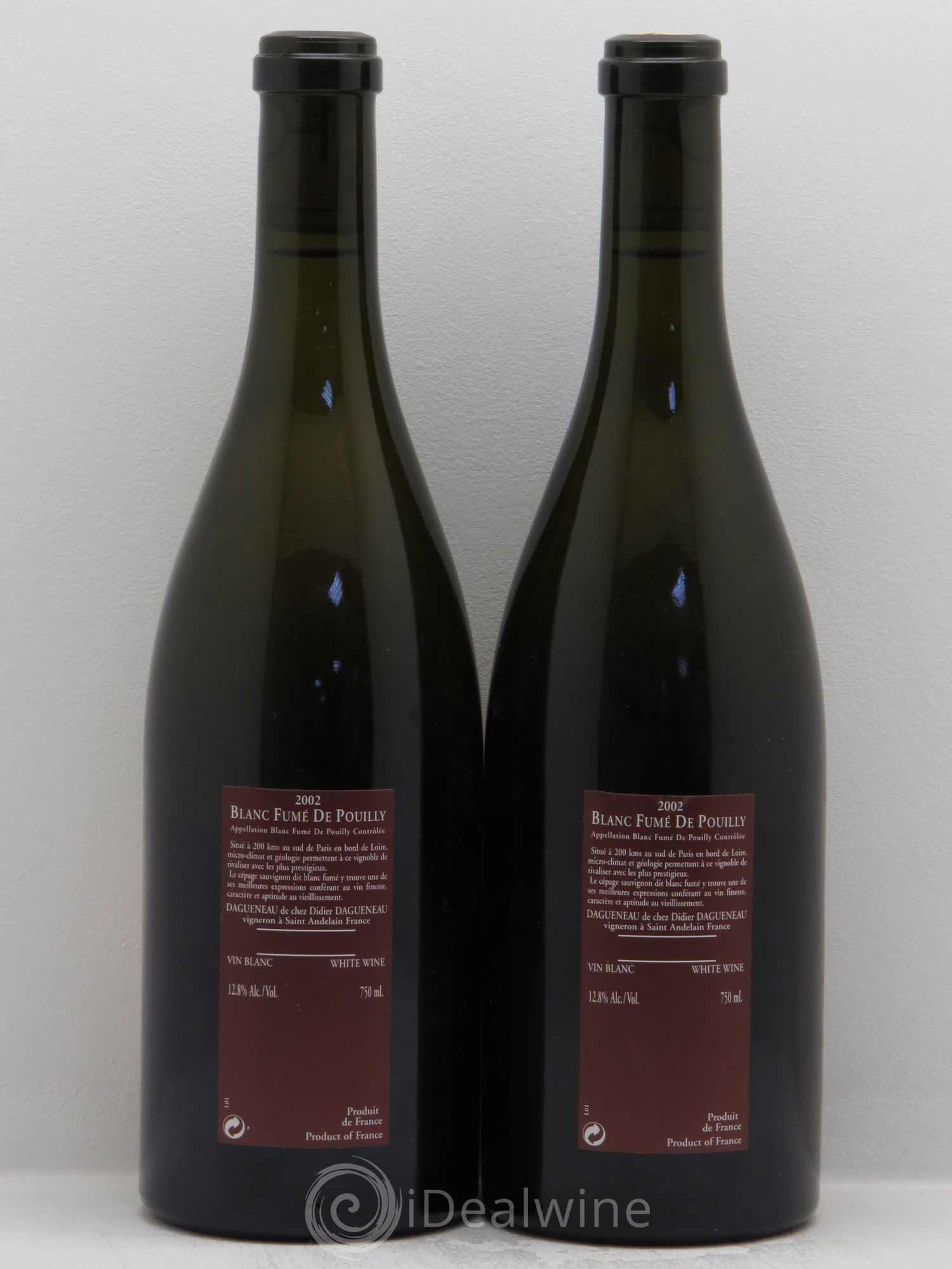 Vin de France (anciennement Pouilly-Fumé) Buisson Renard Dagueneau (Domaine Didier - Louis-Benjamin) 2002 - Lot de 2 bouteilles - 1