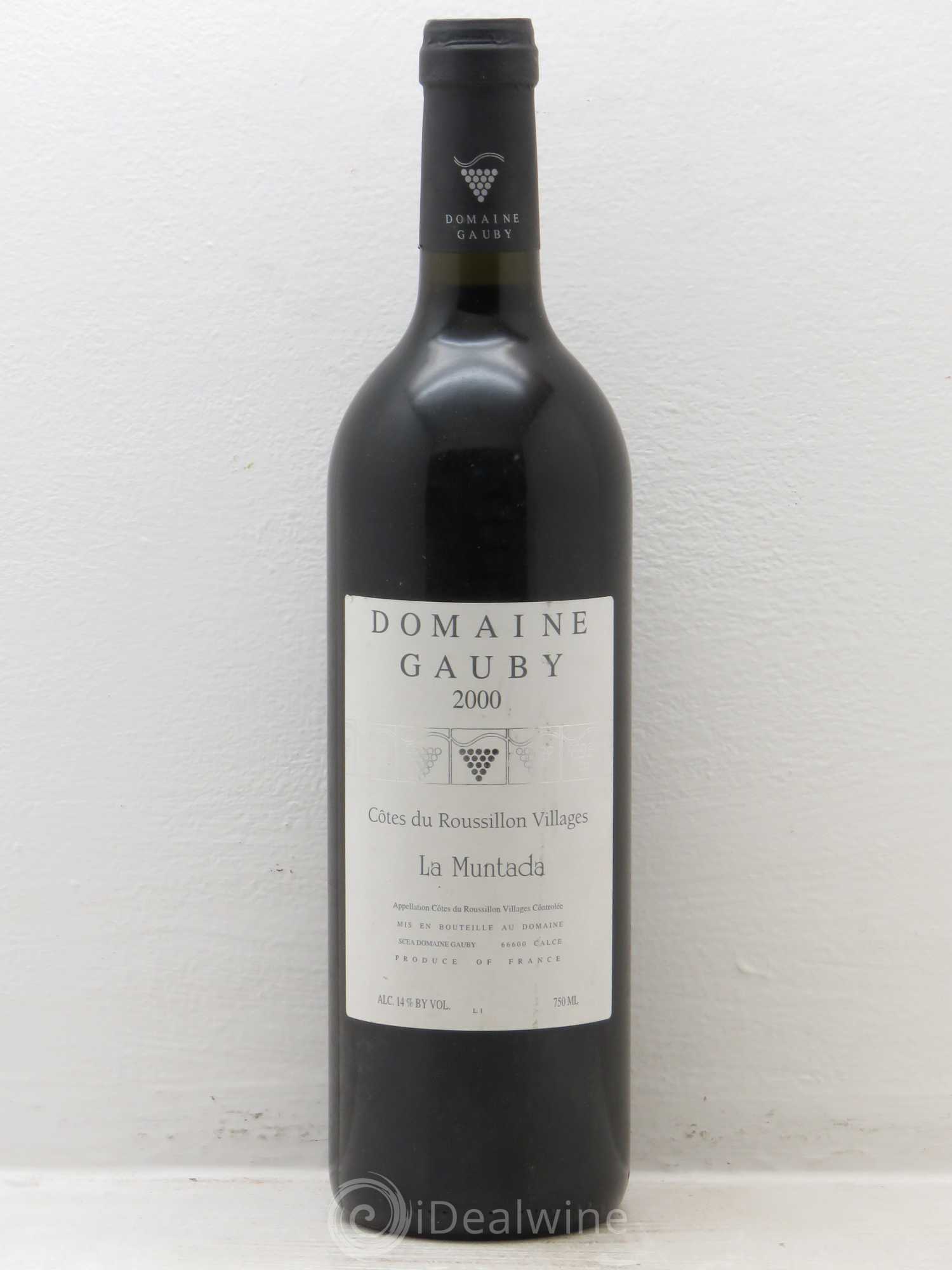 Côtes Catalanes (anciennement Côtes du Roussillon Villages) La Muntada Gauby (Domaine) 2000 - Lot de 1 bouteille - 0
