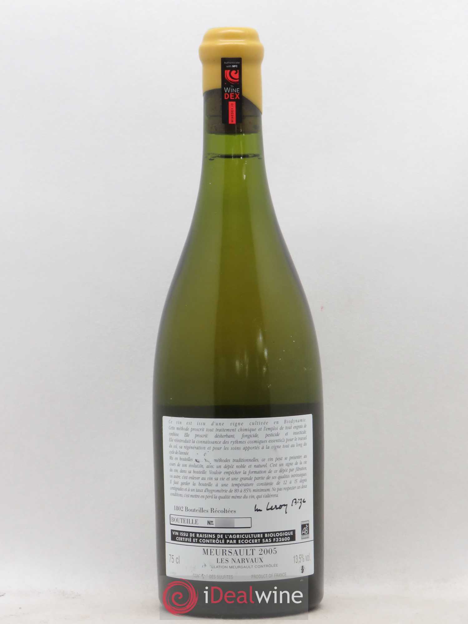 Meursault Les Narvaux d'Auvenay (Domaine) 2005 - Lot de 1 bouteille - 1