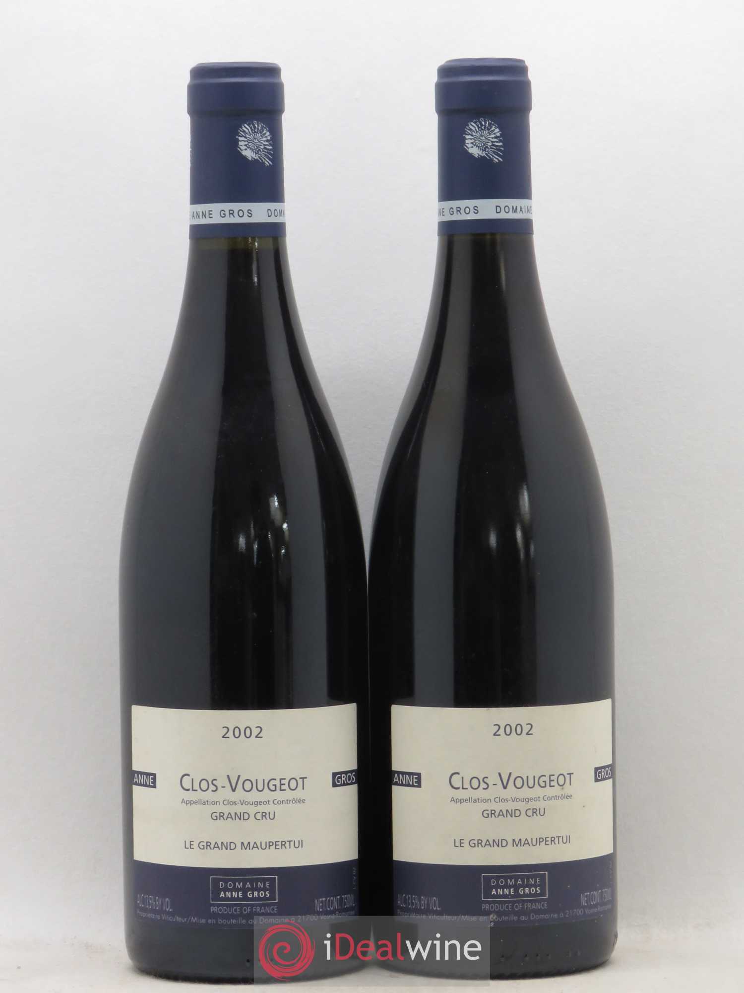 Clos de Vougeot Grand Cru Le Grand Maupertui Anne Gros 2002 - Lot de 2 bouteilles - 0