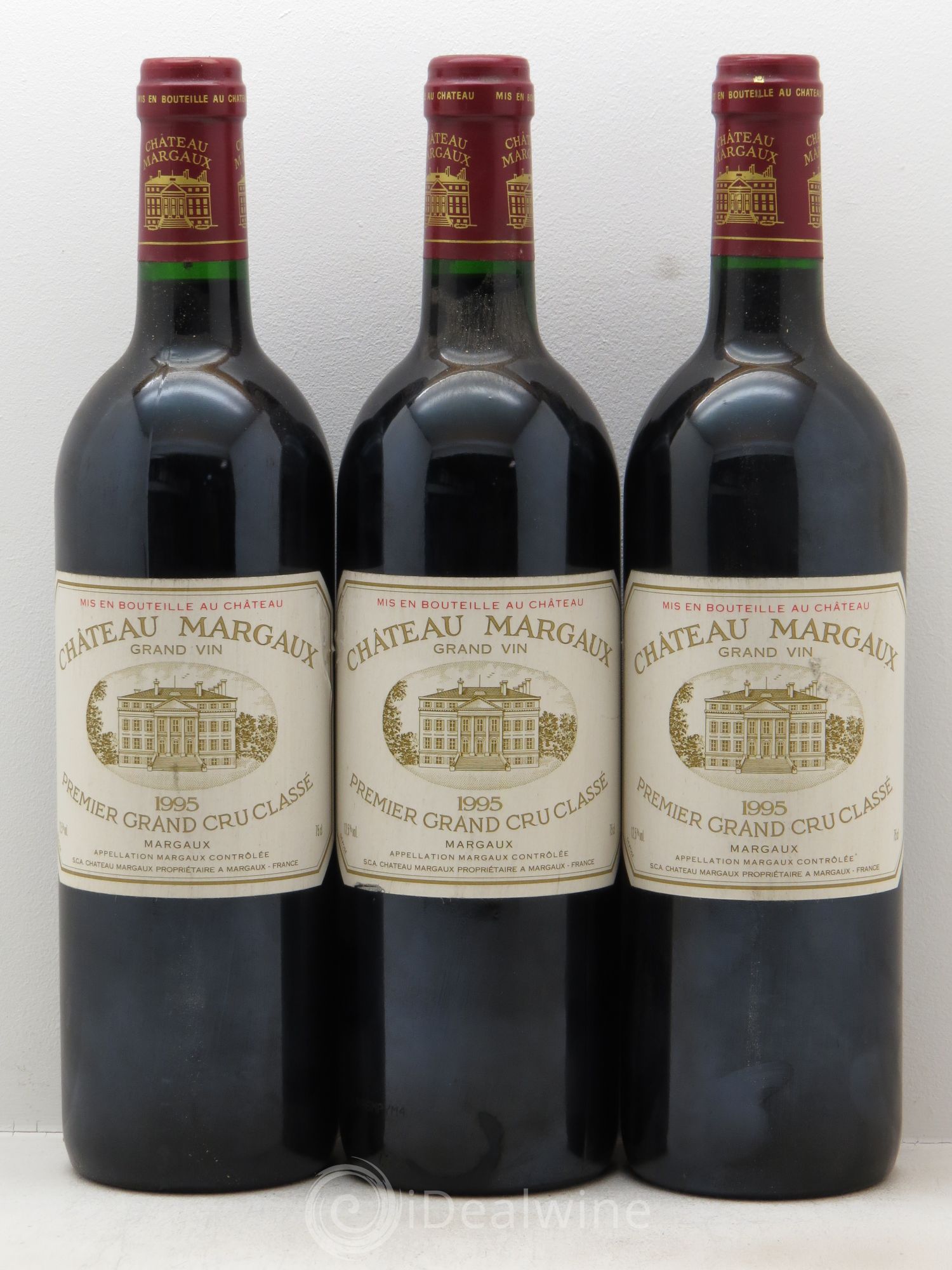 Château Margaux 1er Grand Cru Classé 1995 - Lot de 3 bouteilles - 0