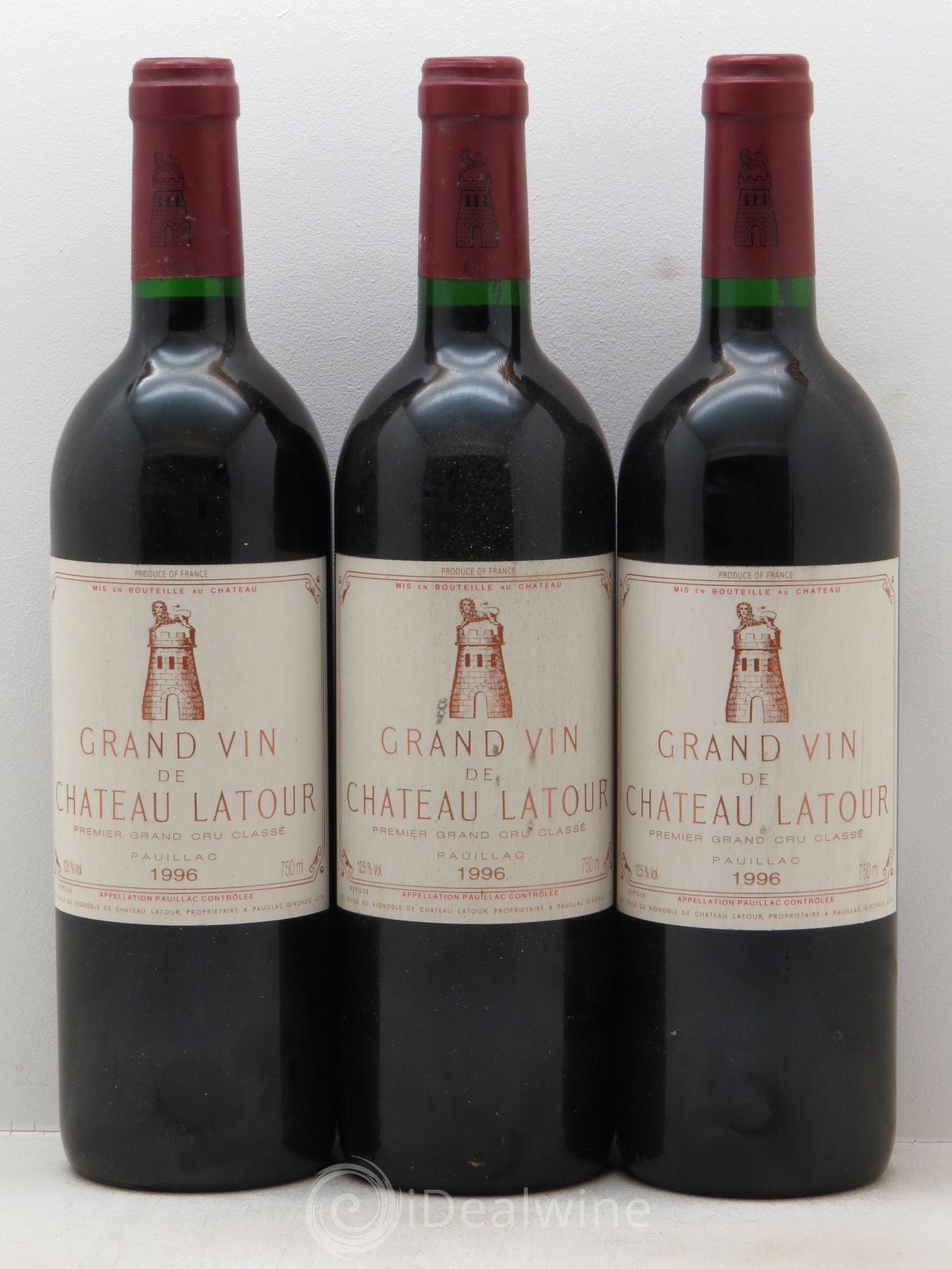Château Latour 1er Grand Cru Classé 1996 - Lot de 3 bouteilles - 0