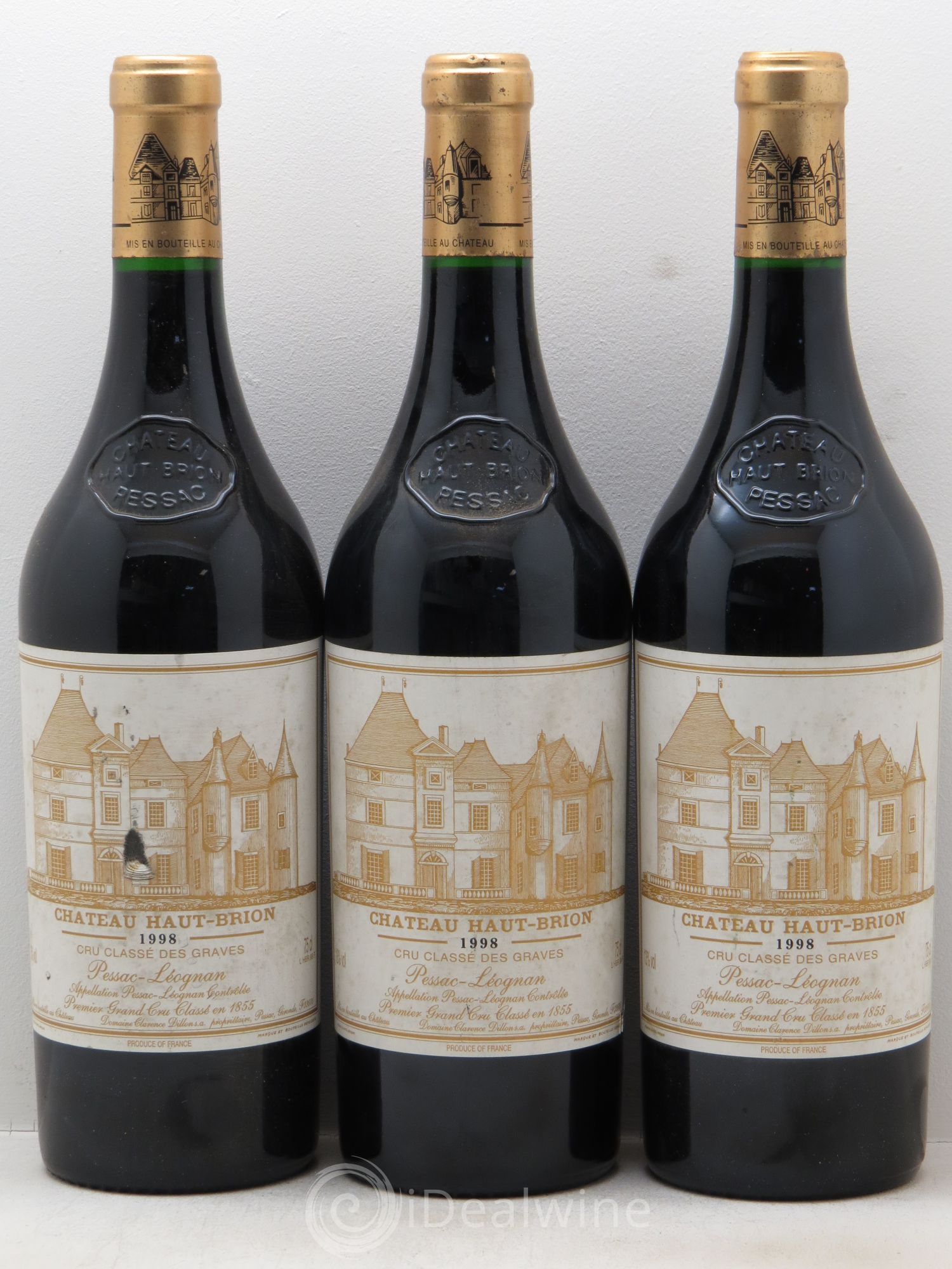 Château Haut Brion 1er Grand Cru Classé 1998 - Lot de 3 bouteilles - 0