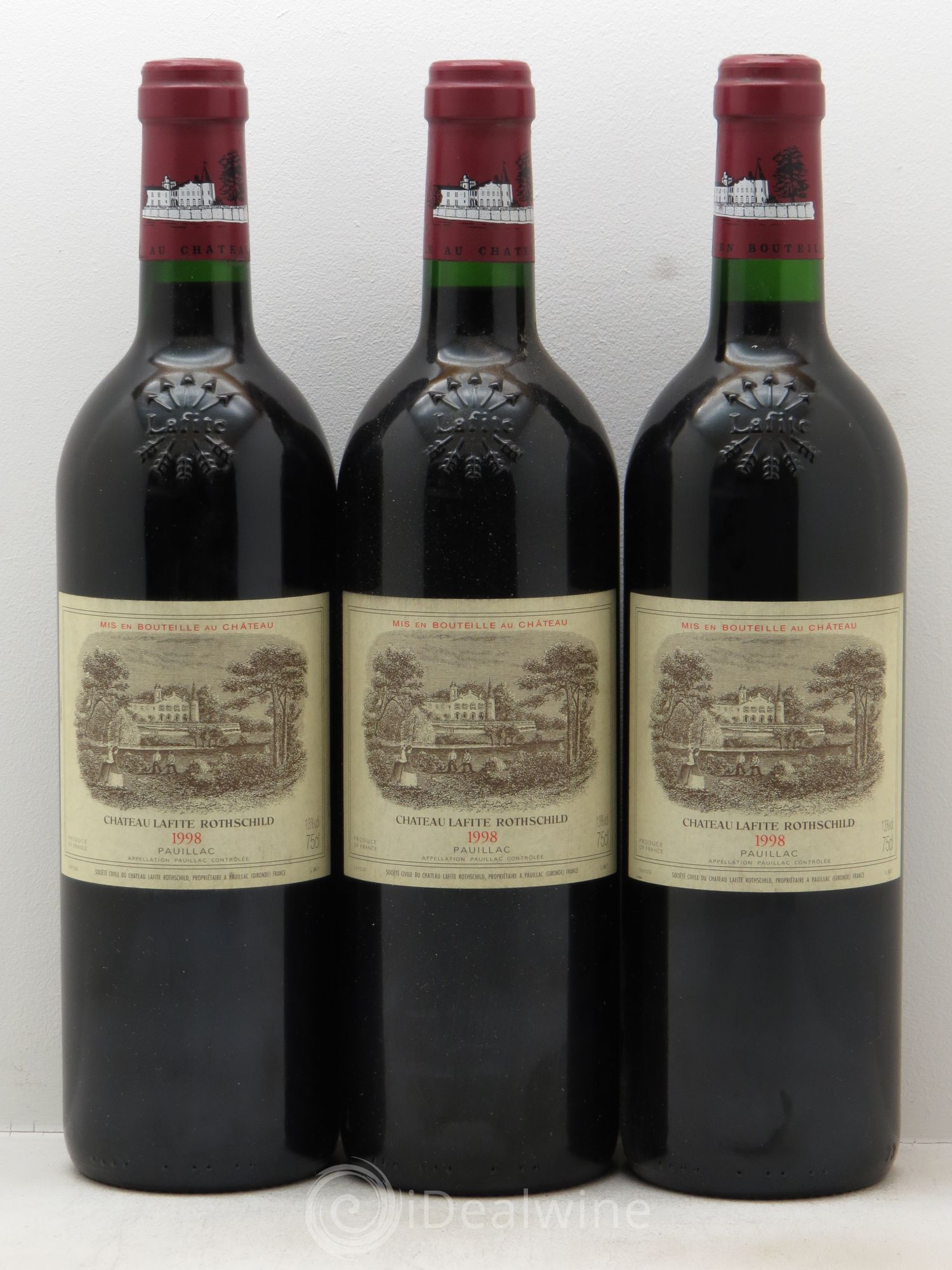 Château Lafite Rothschild 1er Grand Cru Classé 1998 - Lot de 3 bouteilles - 0