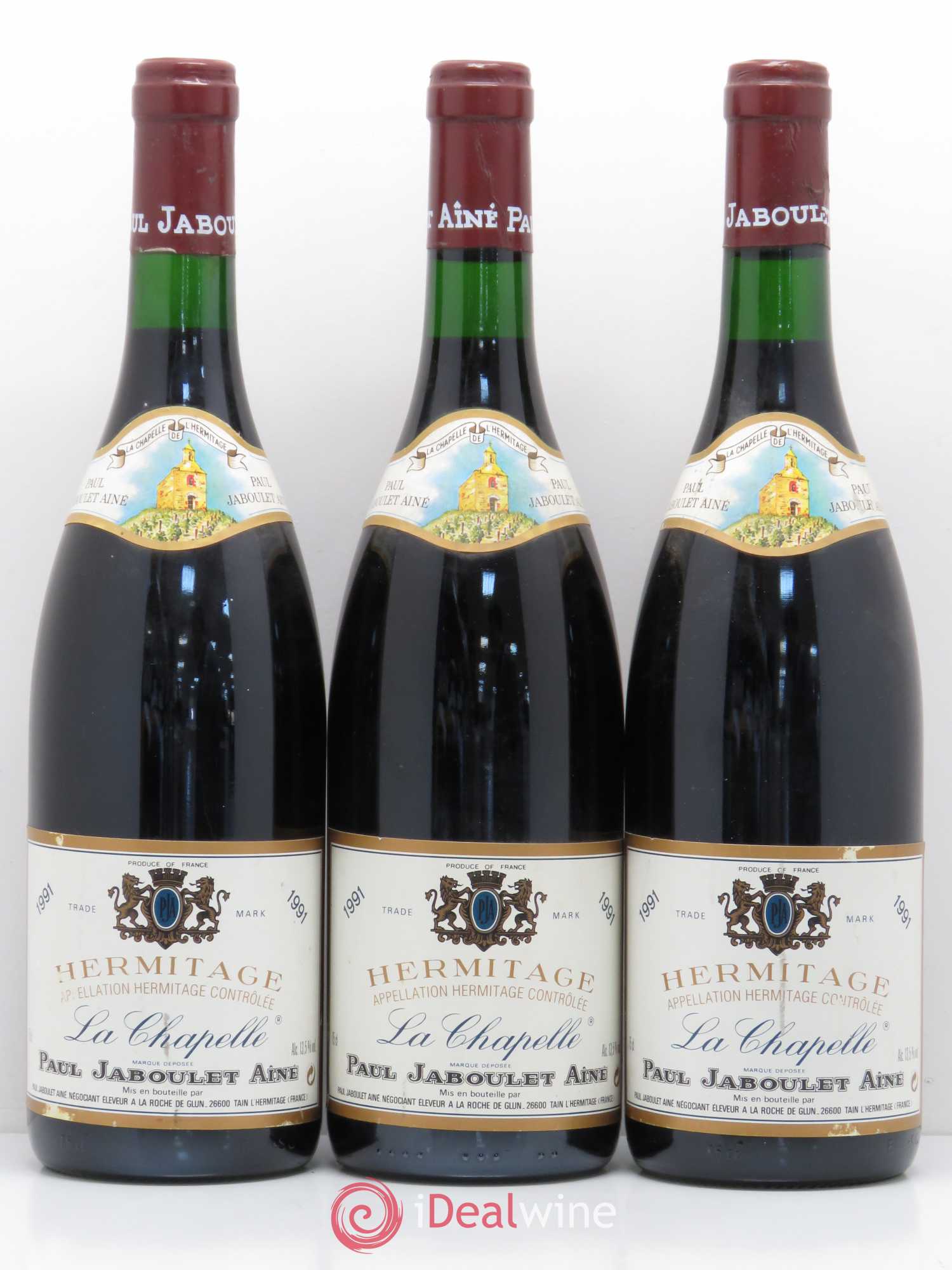 Hermitage La Chapelle Paul Jaboulet Ainé 1991 - Lot de 3 bouteilles - 0