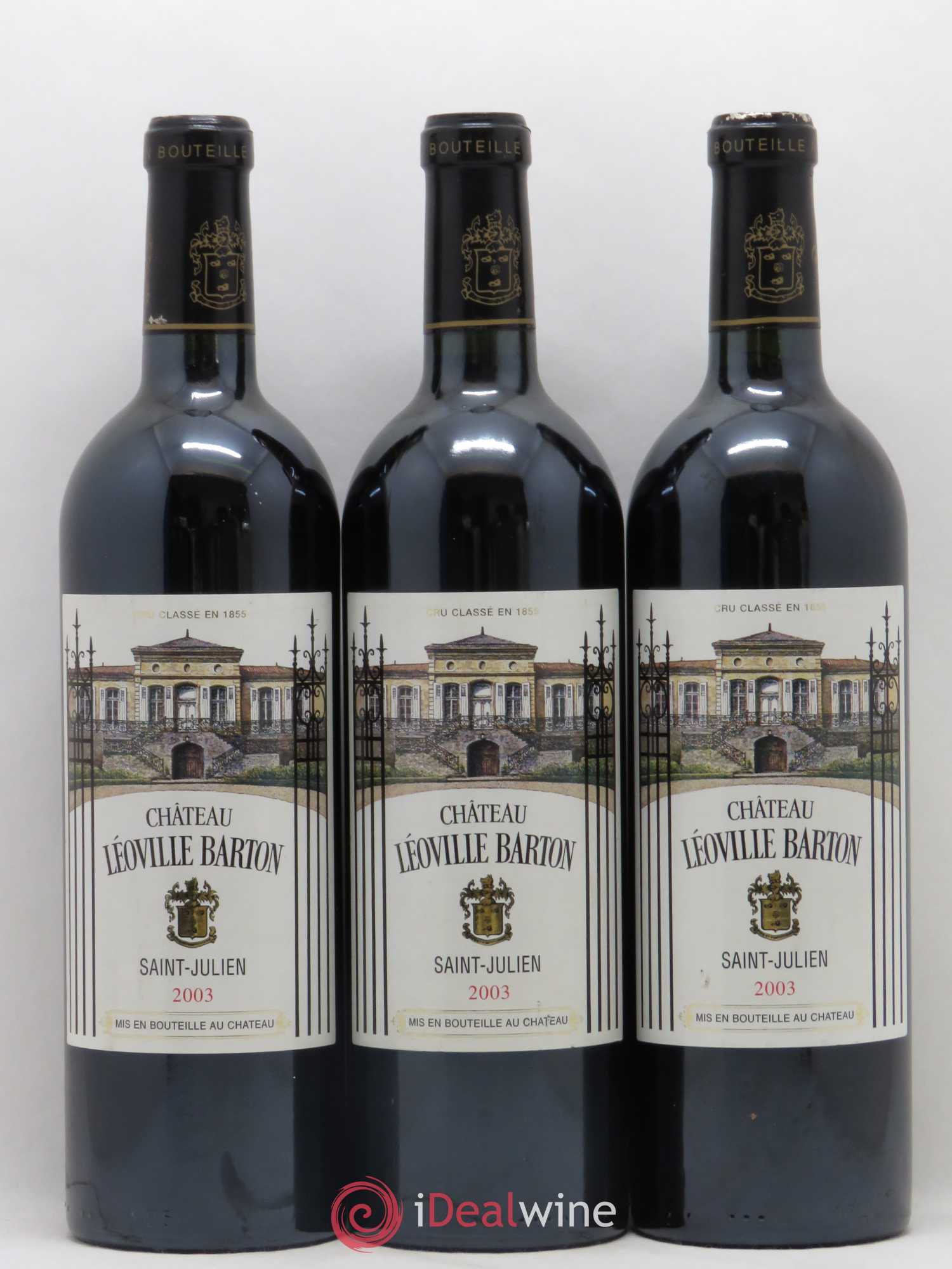 Château Léoville Barton 2ème Grand Cru Classé 2003 - Lot de 3 bouteilles - 0
