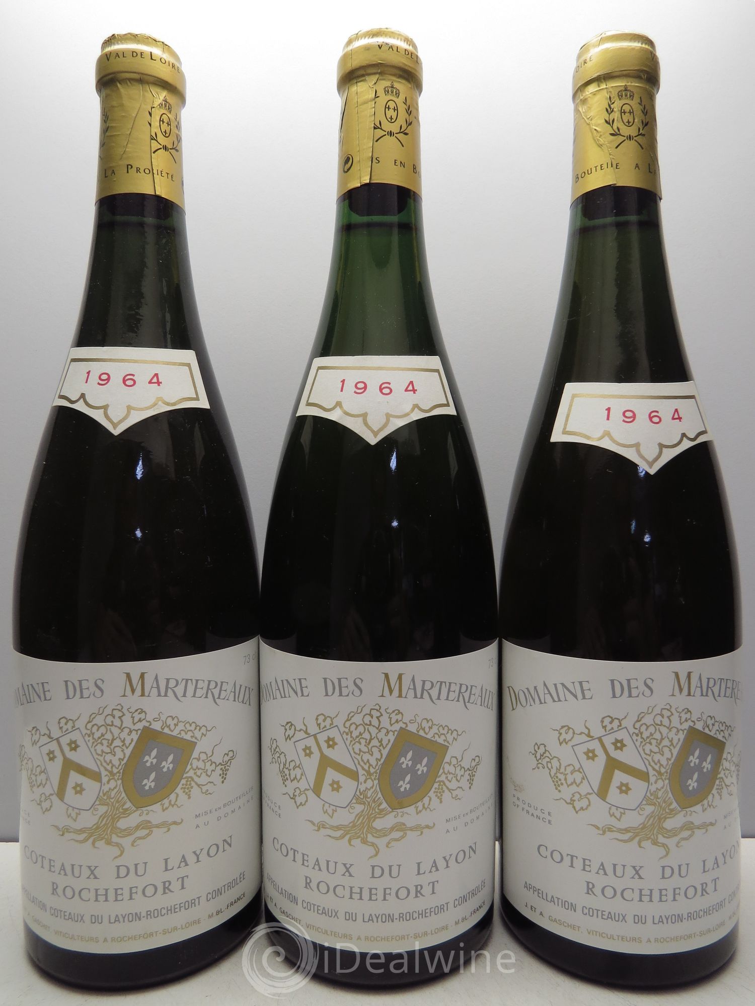 Coteaux du Layon Rochefort demi-sec Jean Gaschet 1964 - Lotto di 3 bottiglie - 0