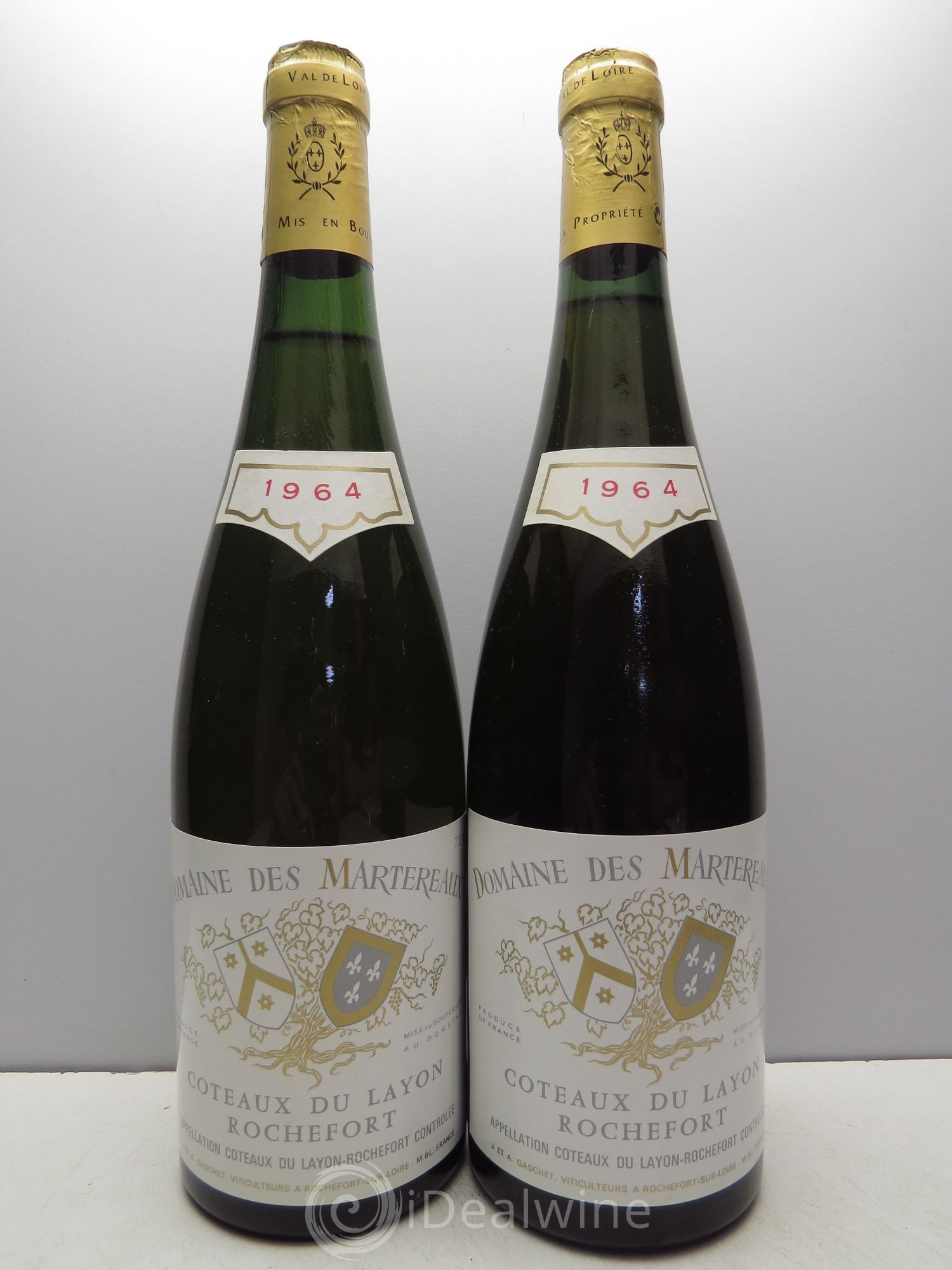 Coteaux du Layon Rochefort demi-sec Jean Gaschet 1964 - Lotto di 2 bottiglie - 0
