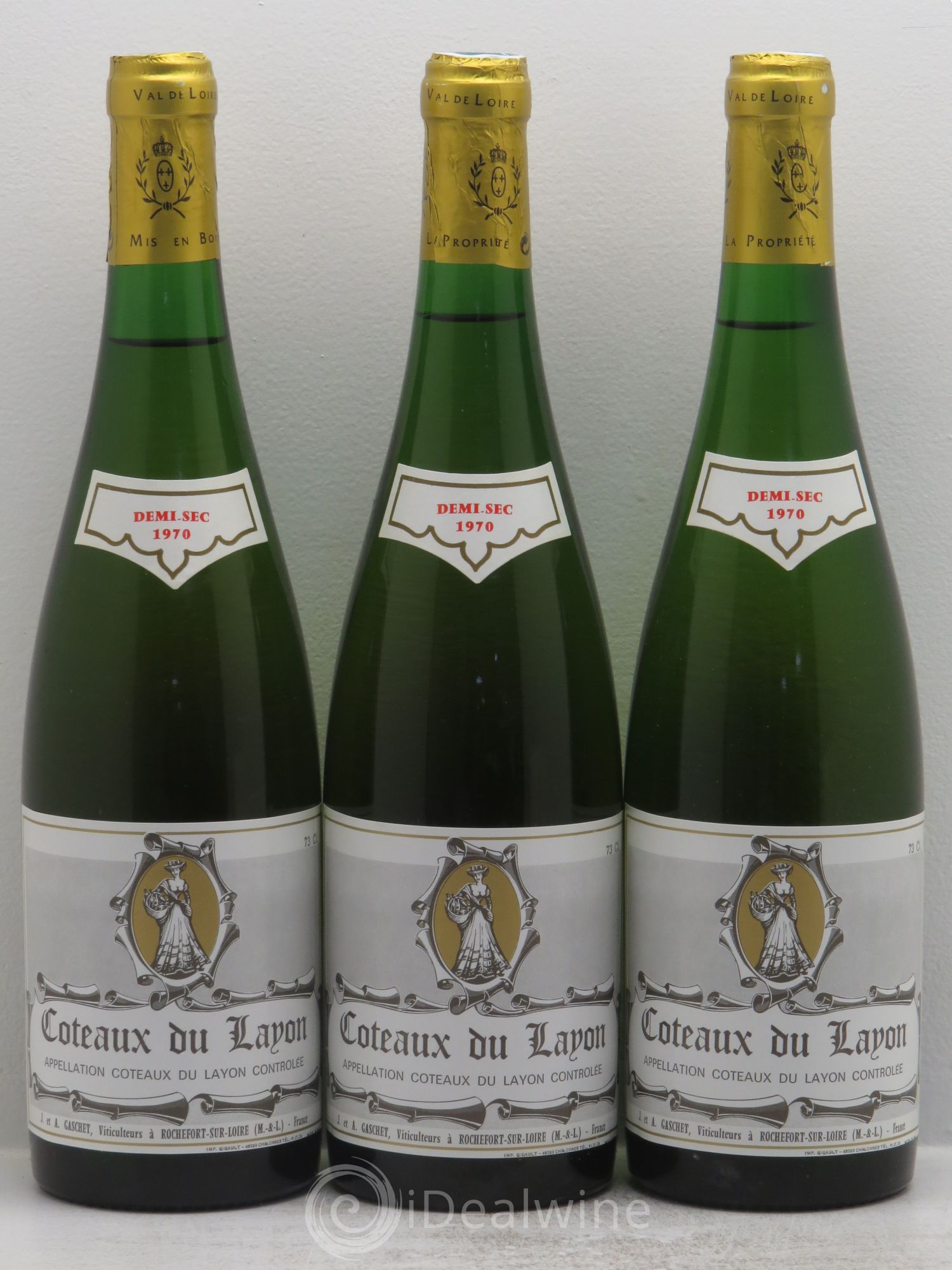 Coteaux du Layon (demi-sec) Gaschet 1970 - Lotto di 3 bottiglie - 0