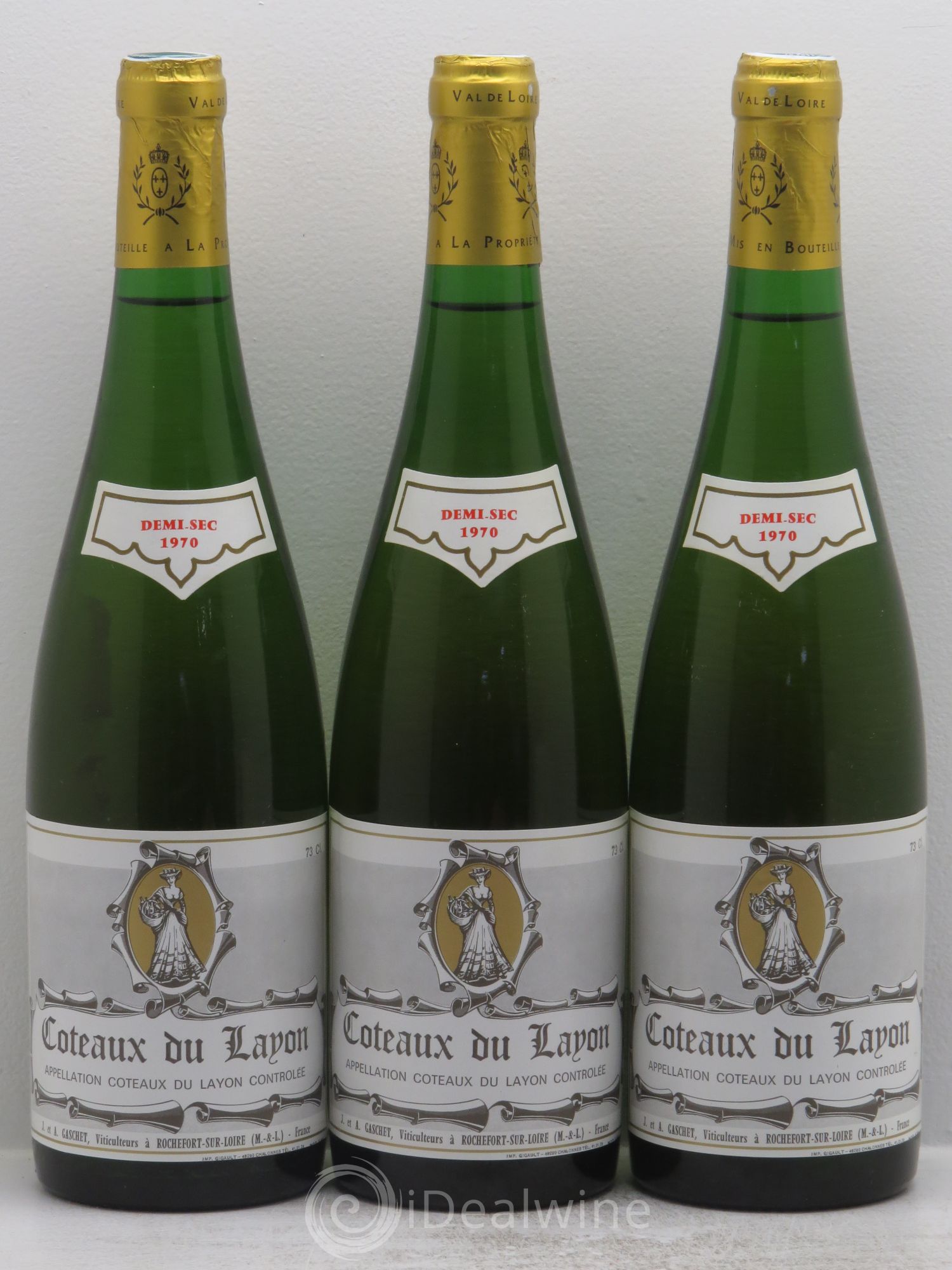 Coteaux du Layon (demi-sec) Gaschet 1970 - Lotto di 3 bottiglie - 0