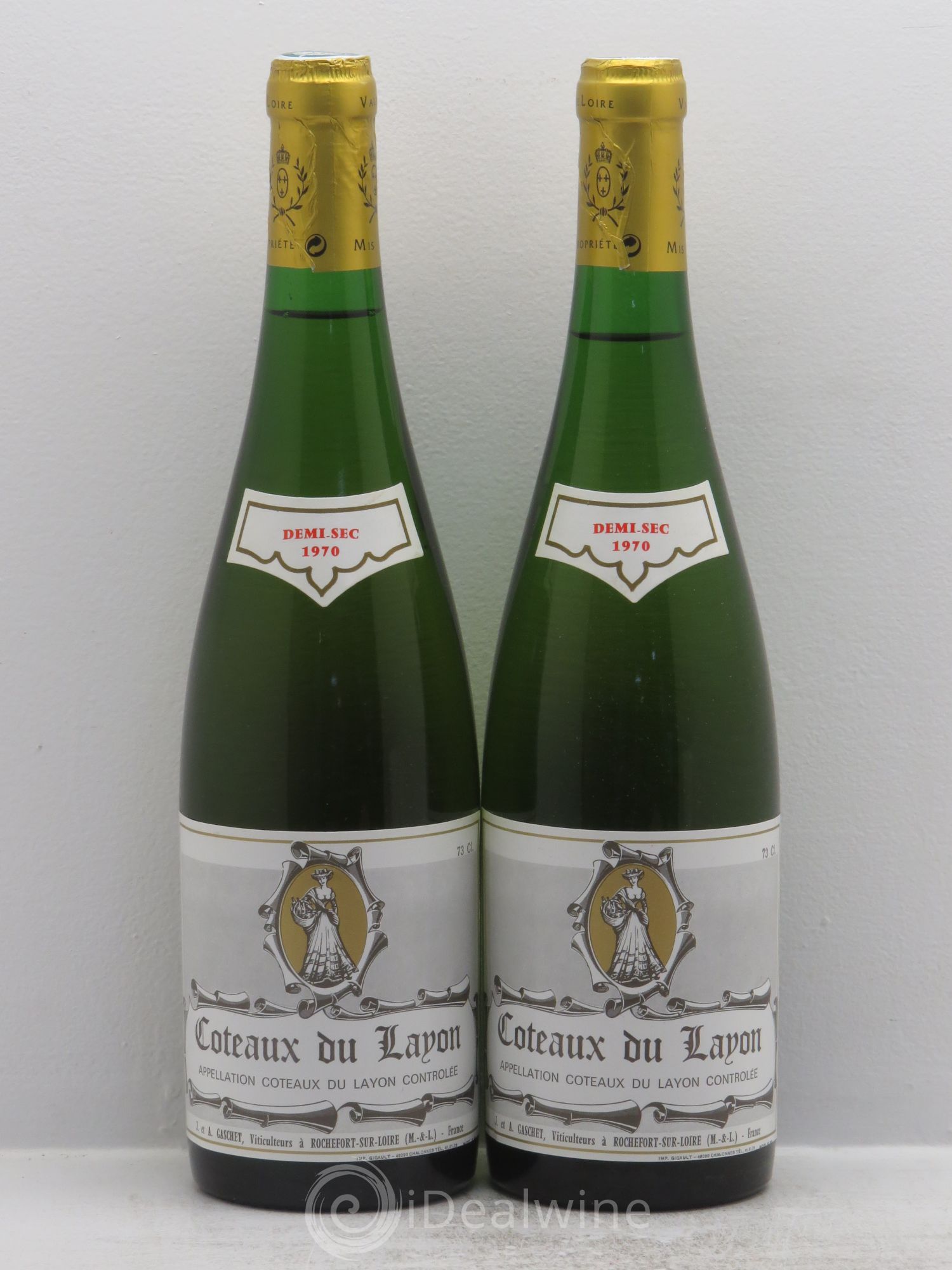 Coteaux du Layon (demi-sec) Gaschet 1970 - Lotto di 2 bottiglie - 0