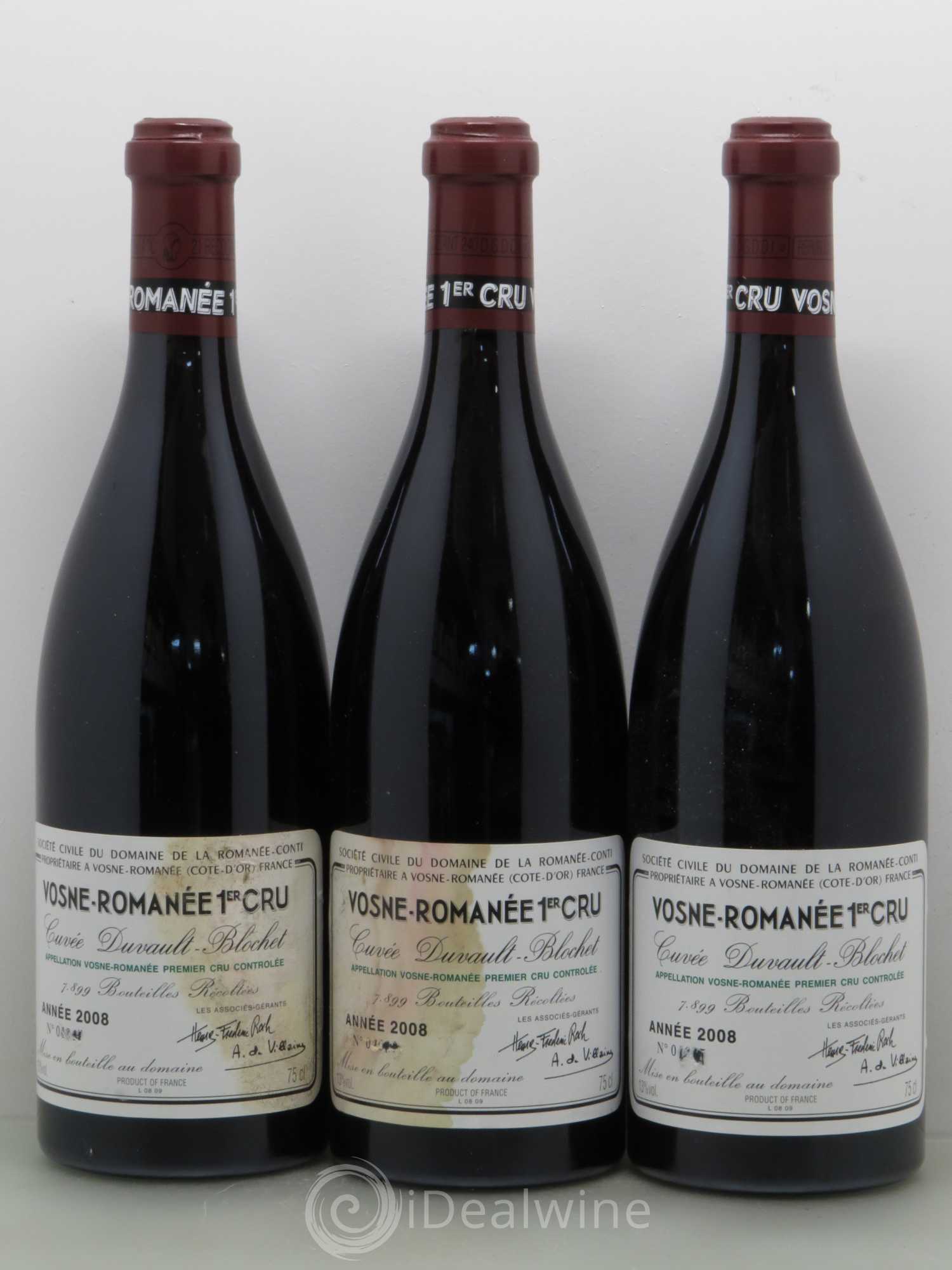 Vosne-Romanée 1er Cru Cuvée Duvault Blochet Domaine de la Romanée-Conti 2008 - Lot de 6 bouteilles - 1