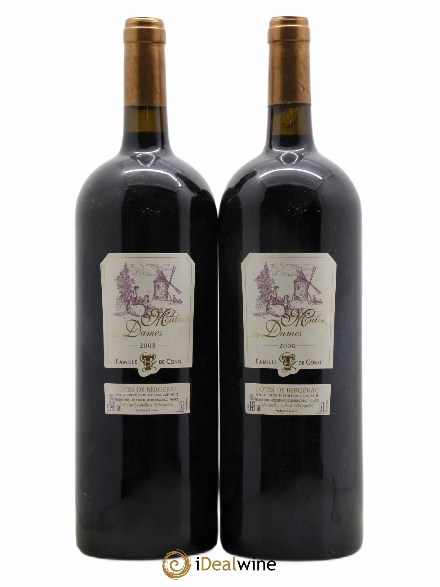 Côtes de Bergerac Château Tour des Gendres Cuvée Moulin des Dames 2008 - Posten von 2 Magnum - 0