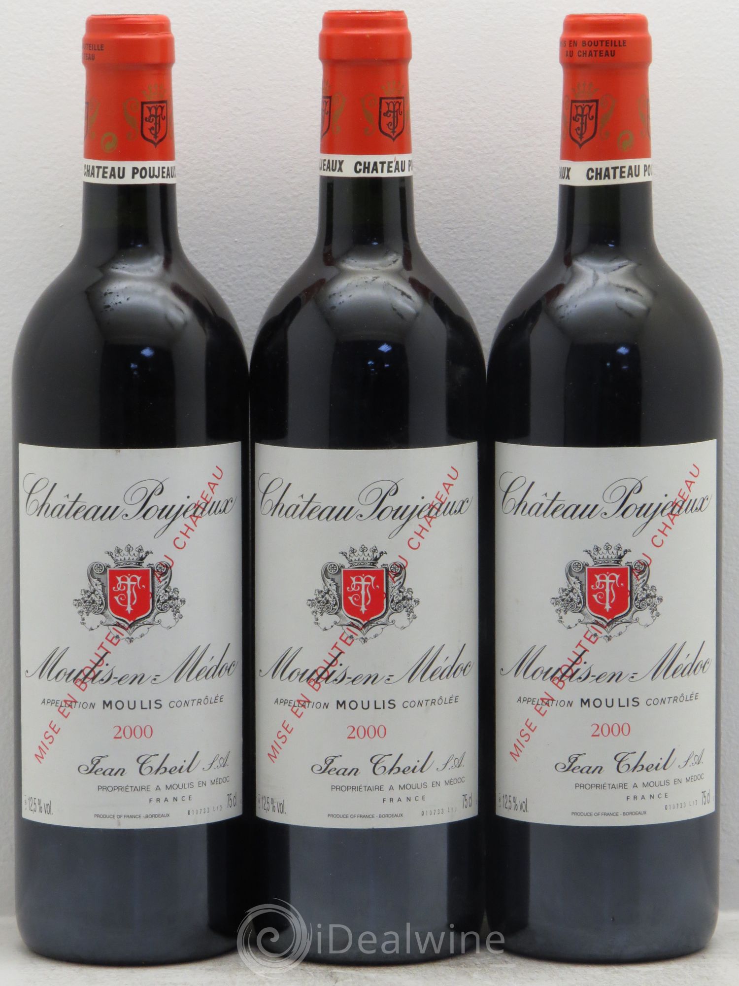 Château Poujeaux 2000 - Lot de 3 bouteilles - 0