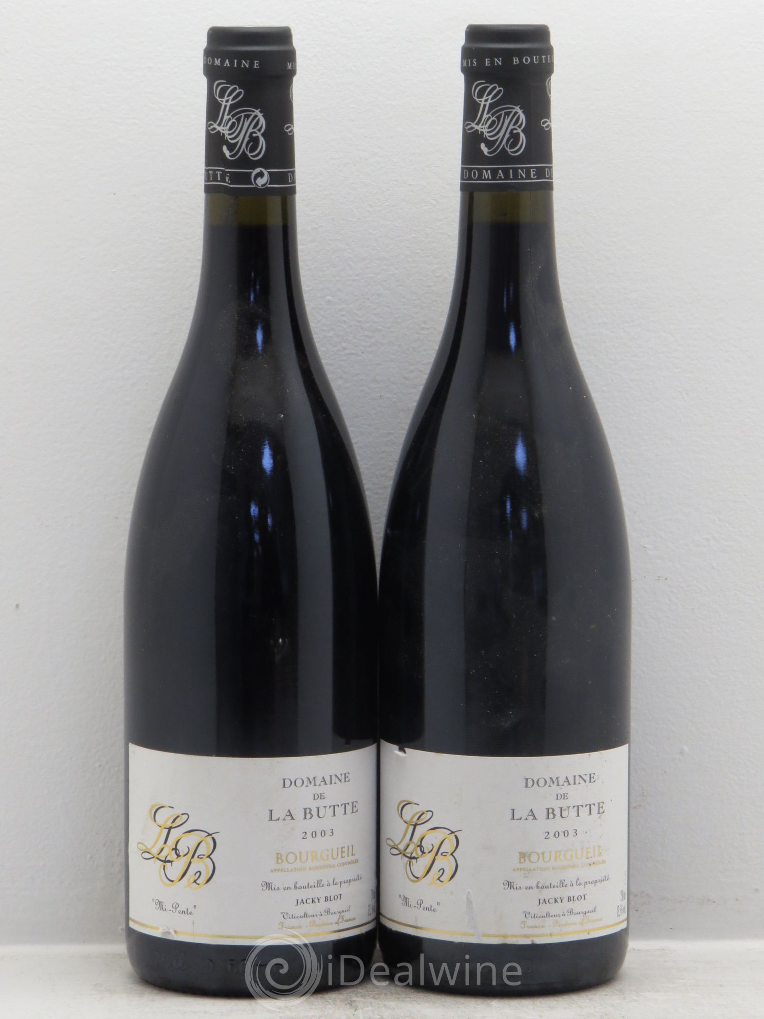 Bourgueil Mi-Pente Domaine de La Butte - Jacky Blot 2003 - Lot de 2 bouteilles - 0