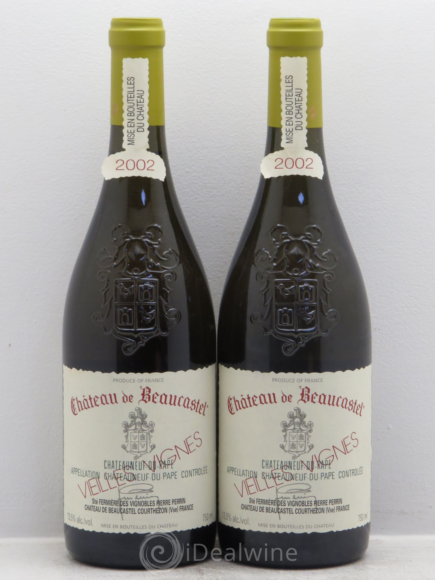 Châteauneuf-du-Pape Château de Beaucastel Vieilles vignes Roussanne Famille Perrin 2002 - Lot de 2 bouteilles - 0