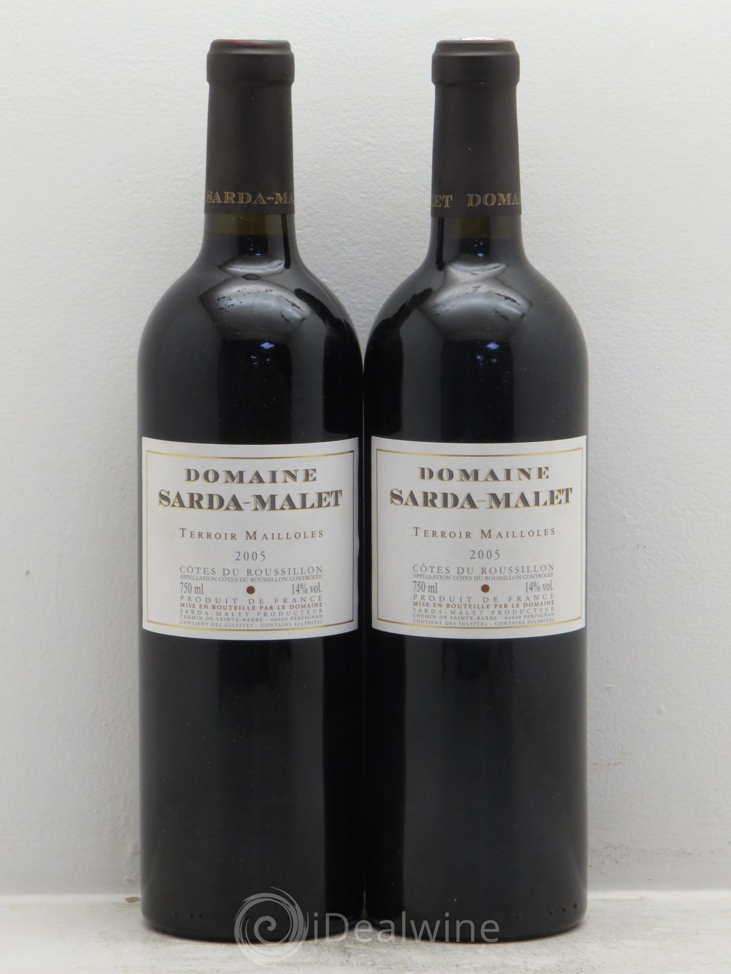 Côtes du Roussillon Domaine Sarda-Malet Terroir de Mailloles Jérôme Malet 2005 - Lot de 2 bouteilles - 0