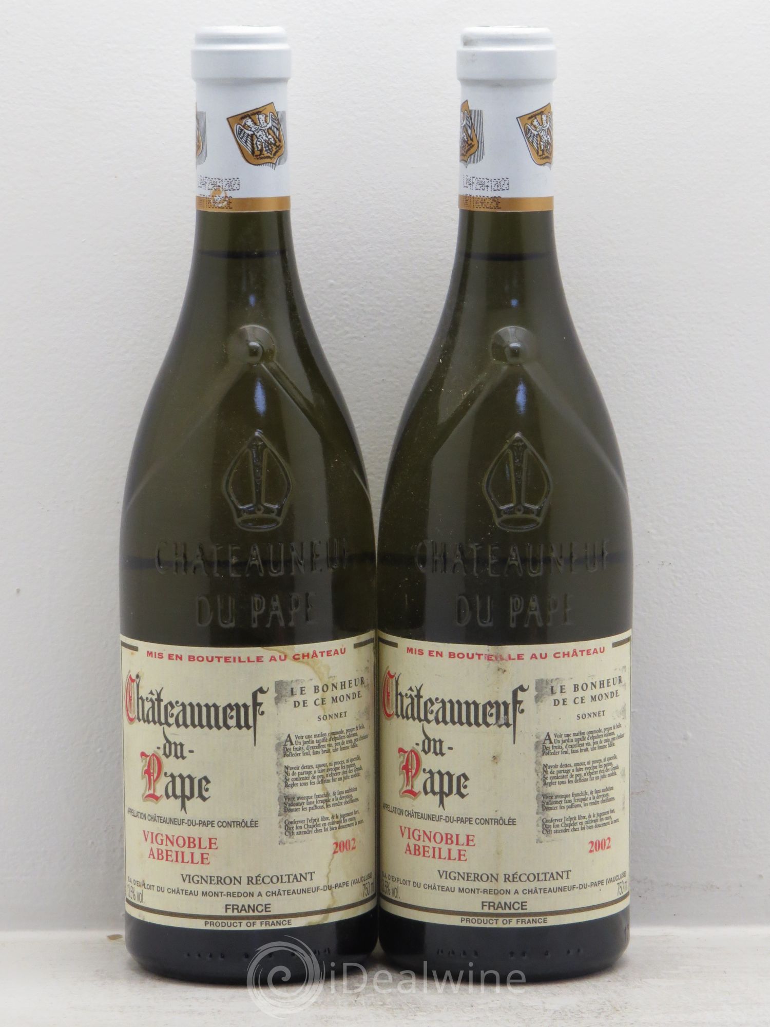 Châteauneuf-du-Pape Abeille 2002 - Posten von 2 Flaschen - 0