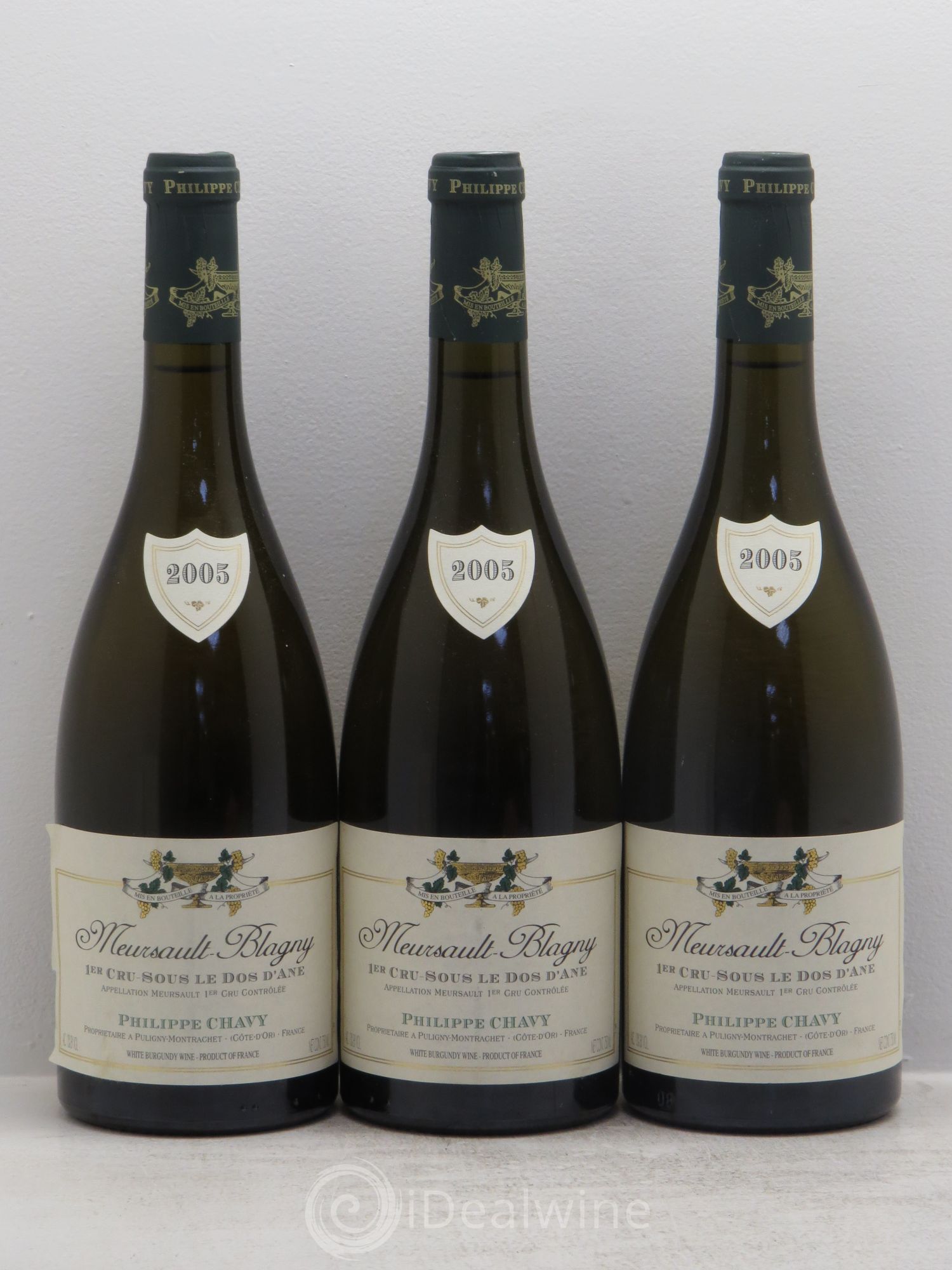Meursault 1er Cru Blagny sous le dos de l'âne Chavy 2005 - Posten von 3 Flaschen - 0