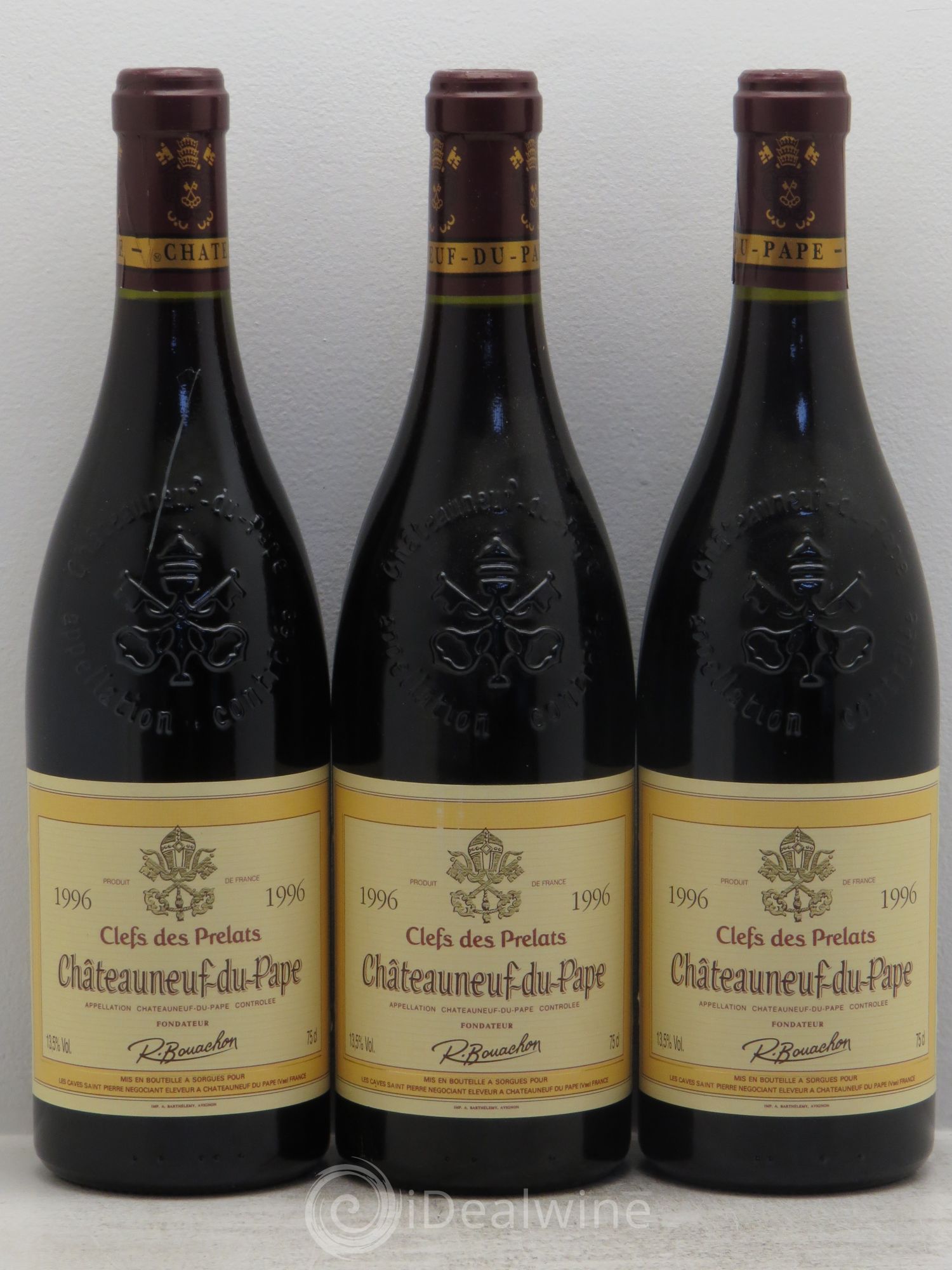 Châteauneuf-du-Pape Clefs des prélats 1996 - Posten von 3 Flaschen - 0