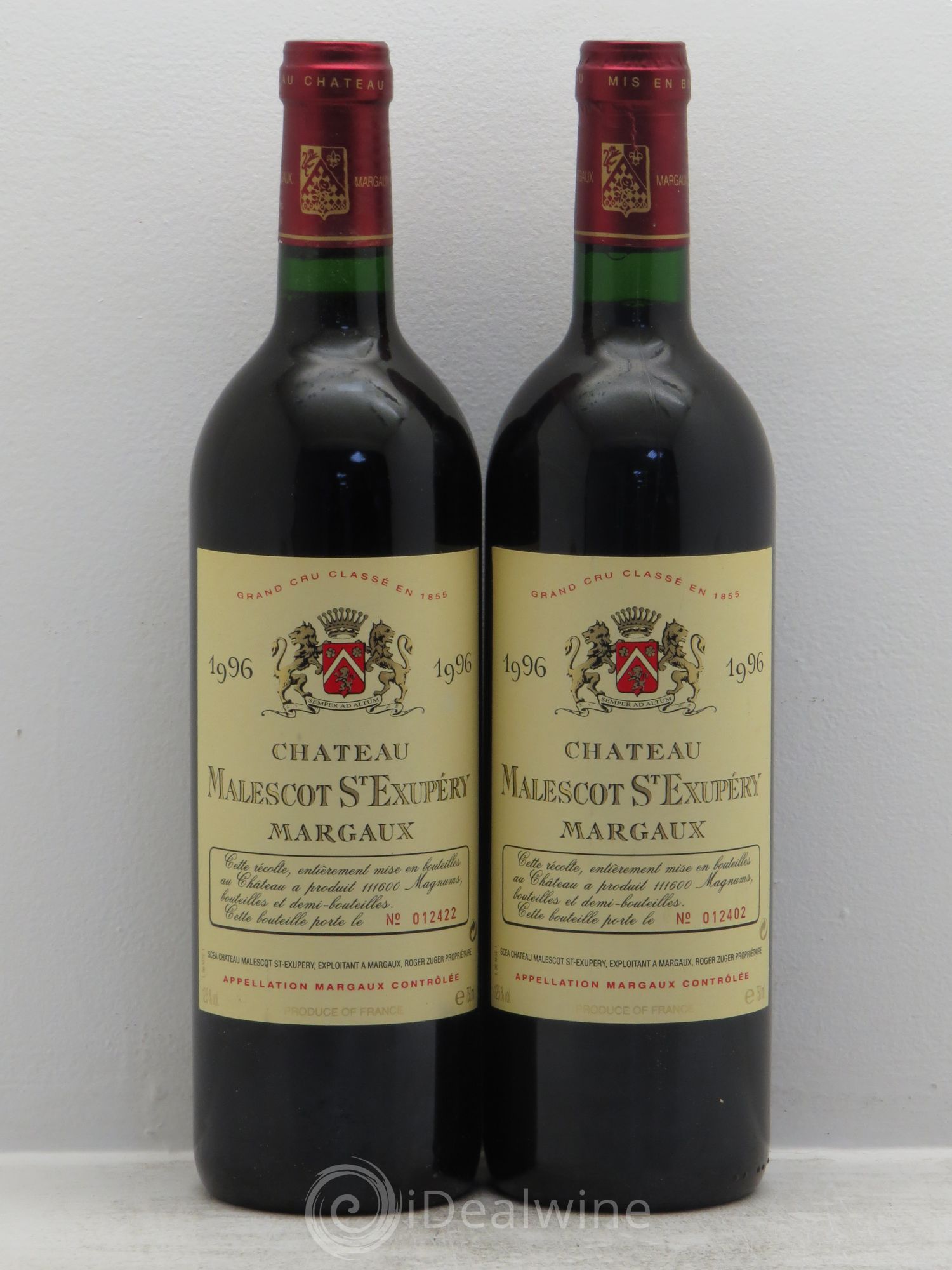 Château Malescot Saint-Exupéry 3ème Grand Cru Classé 1996 - Lot de 2 bouteilles - 0