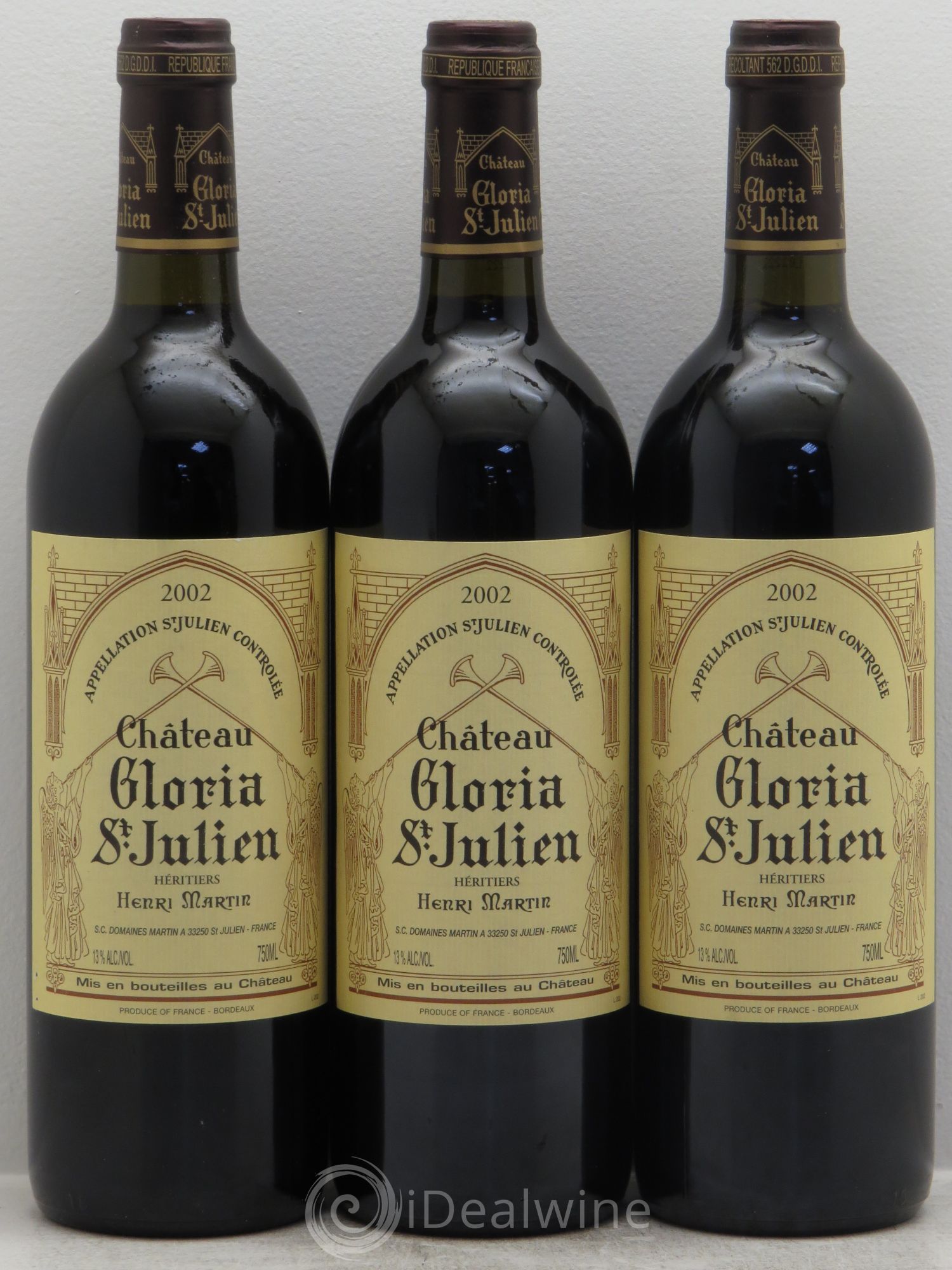 Château Gloria 2002 - Lot de 3 bouteilles - 0