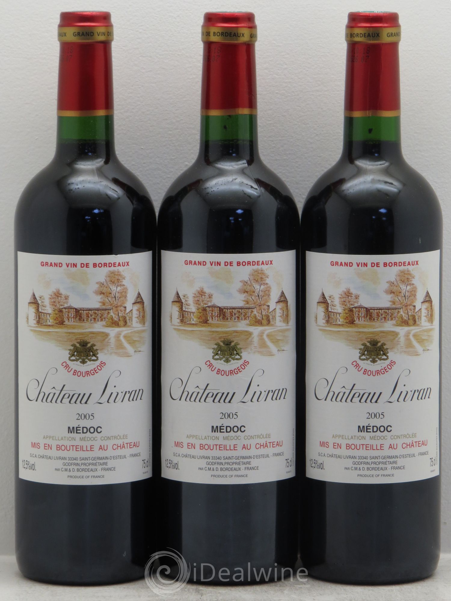 Château Livran Cru Bourgeois 2005 - Lot de 3 bouteilles - 0