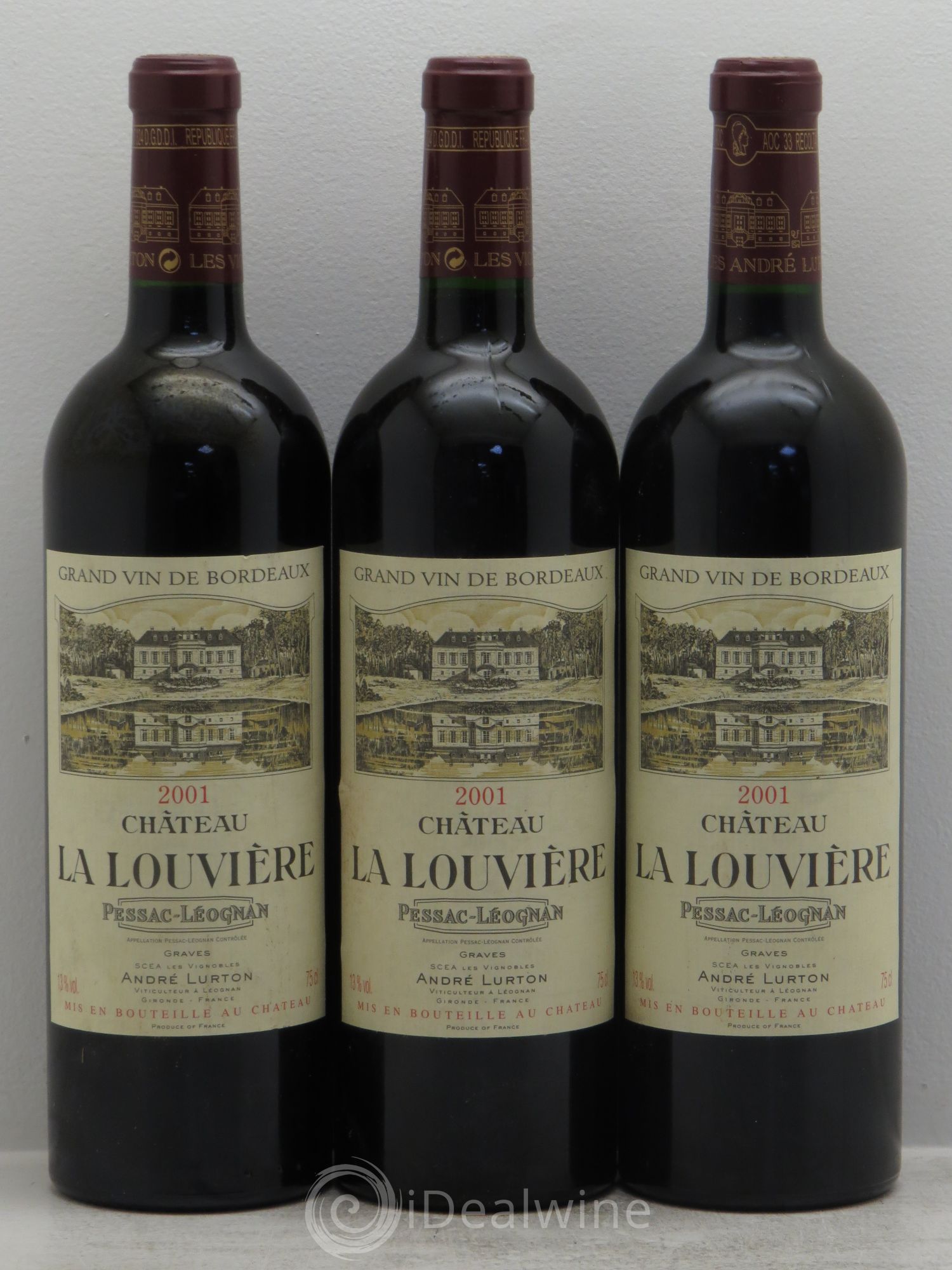 Château la Louvière 2001 - Lot de 3 bouteilles - 0
