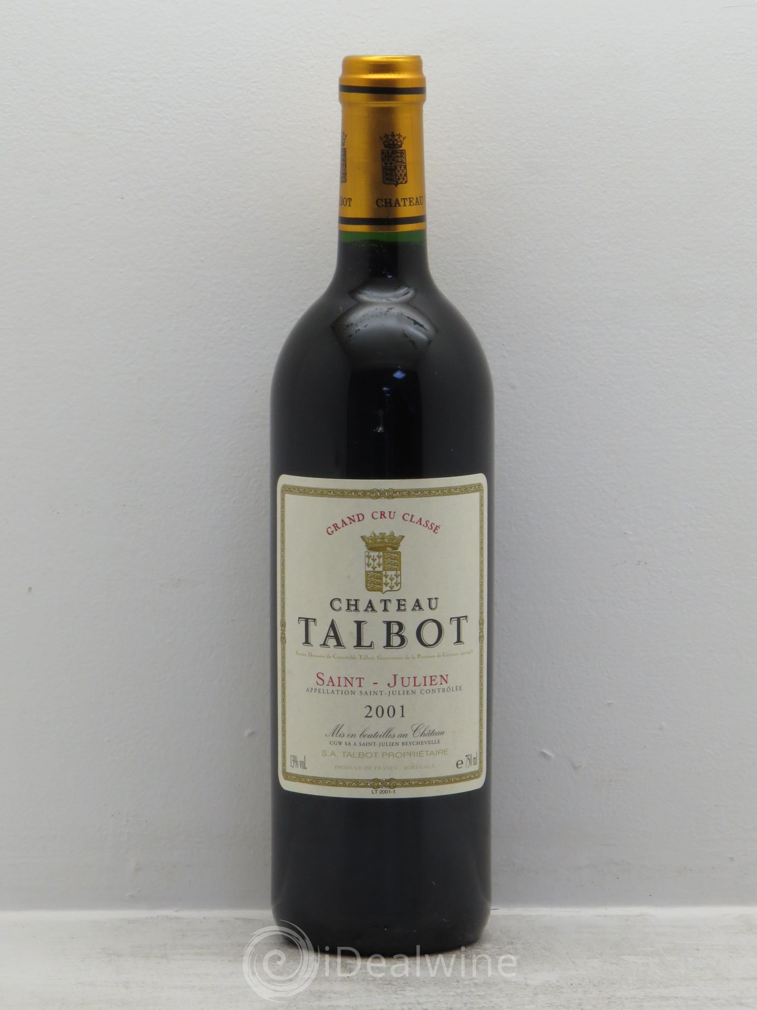 Château Talbot 4ème Grand Cru Classé 2001 - Lot de 1 bouteille - 0