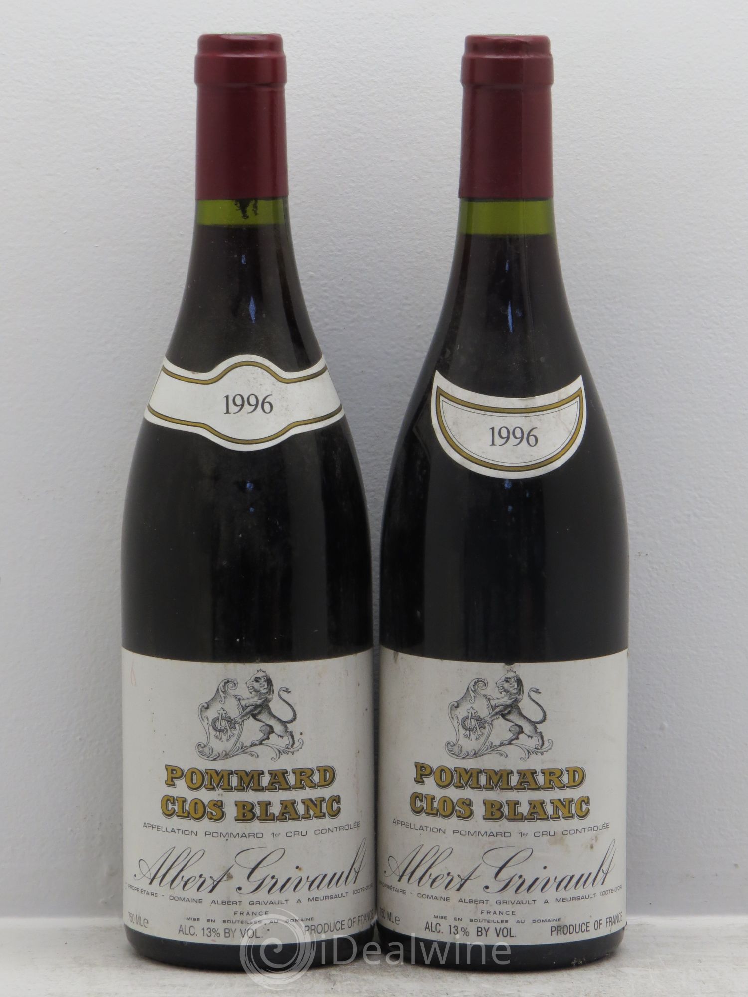 Pommard 1er Cru Clos Blanc Albert Grivault 1996 - Lot de 2 bouteilles - 0