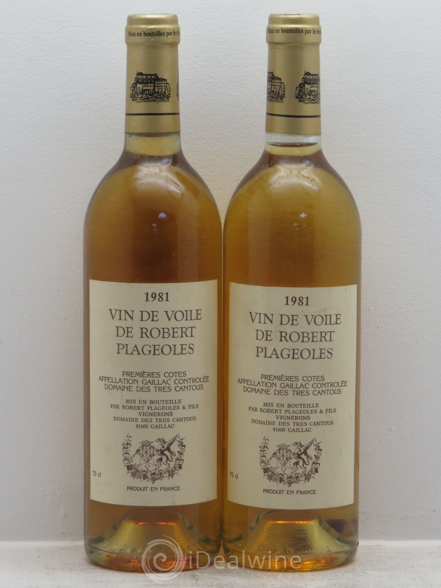 Divers Gaillac vin de voile de Robert Plageoles premières cote domaine des cantous 1981 - Posten von 2 Flaschen - 0