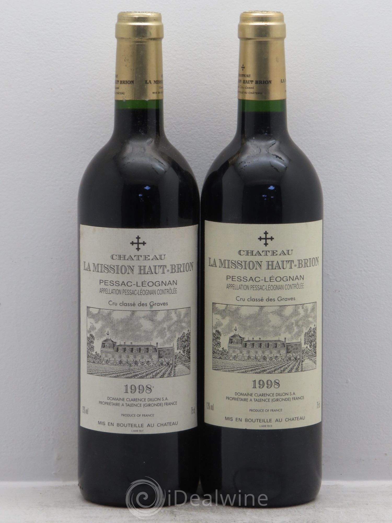 Château la Mission Haut-Brion Cru Classé de Graves 1998 - Lot de 2 bouteilles - 0