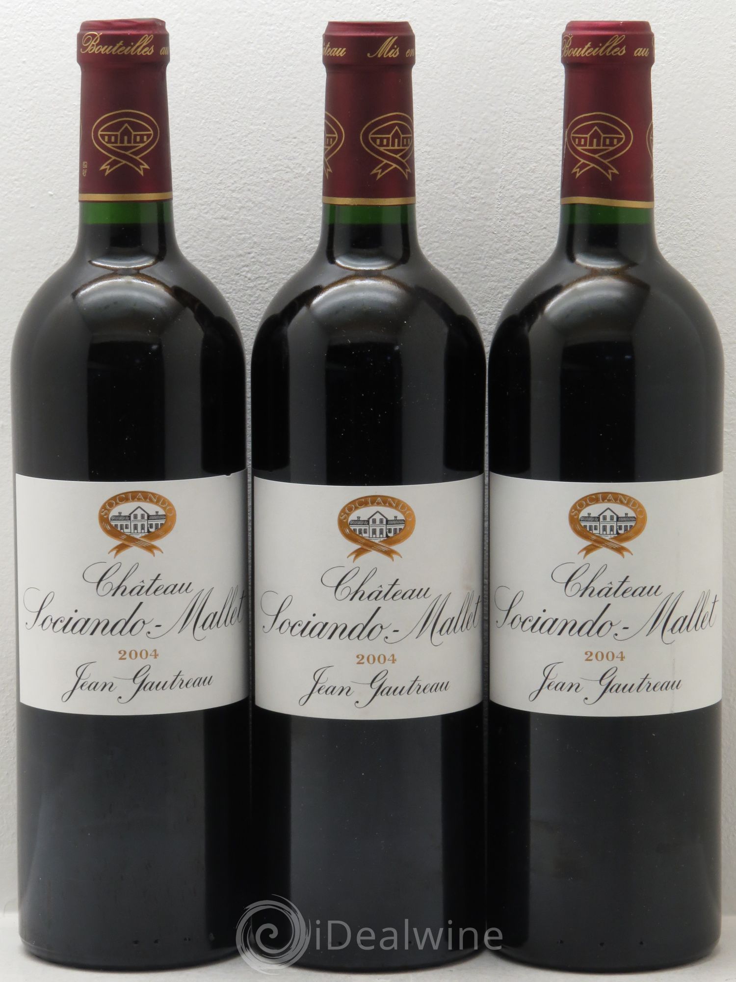 Château Sociando Mallet 2004 - Lot de 3 bouteilles - 0