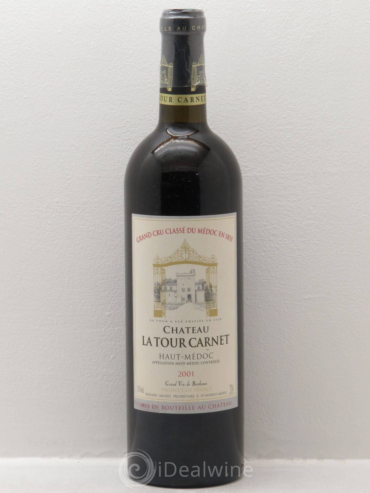 Château la Tour Carnet 4ème Grand Cru Classé 2001 - Lot de 6 bouteilles - 0
