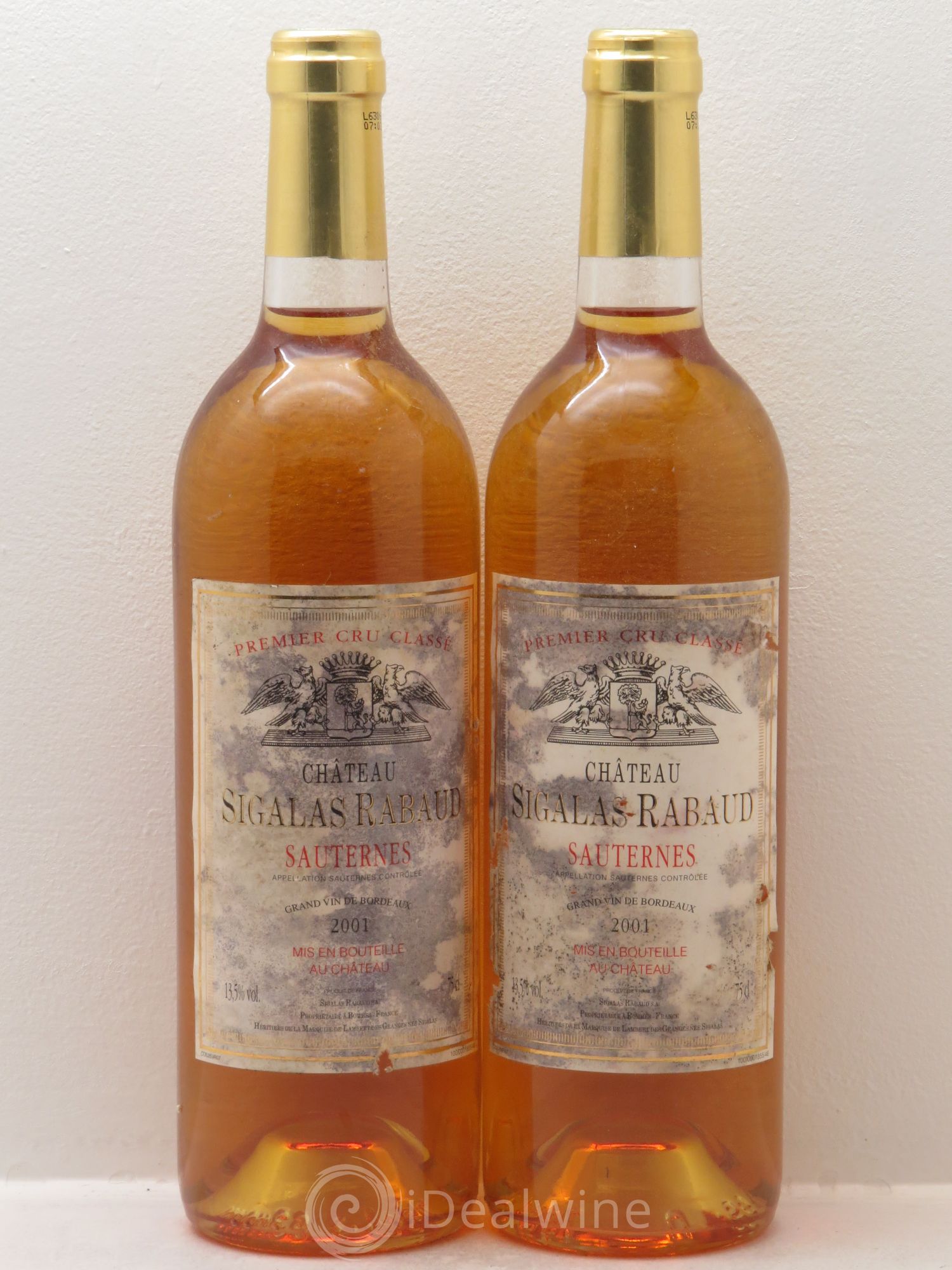 Château Sigalas Rabaud 1er Grand Cru Classé 2001 - Lotto di 2 bottiglie - 0