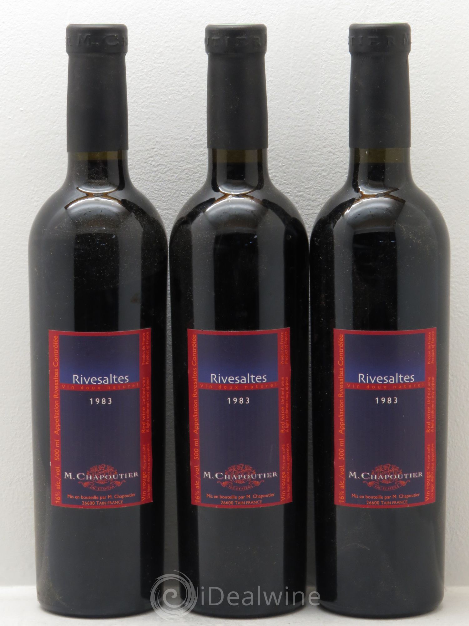 Rivesaltes Chapoutier (50cl) 1983 - Posten von 3 Flaschen - 0