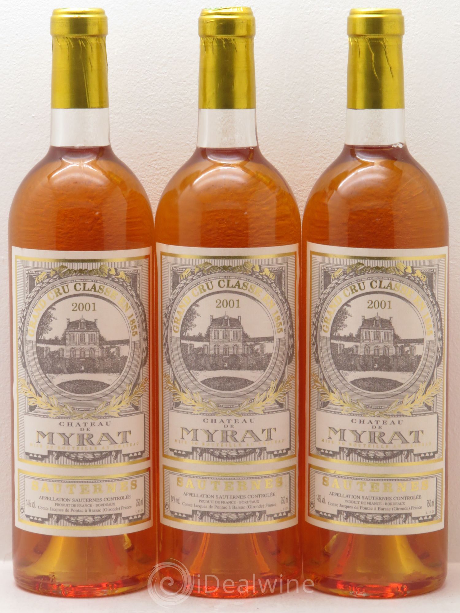 Château de Myrat 2ème Grand Cru Classé 2001 - Lotto di 3 bottiglie - 0