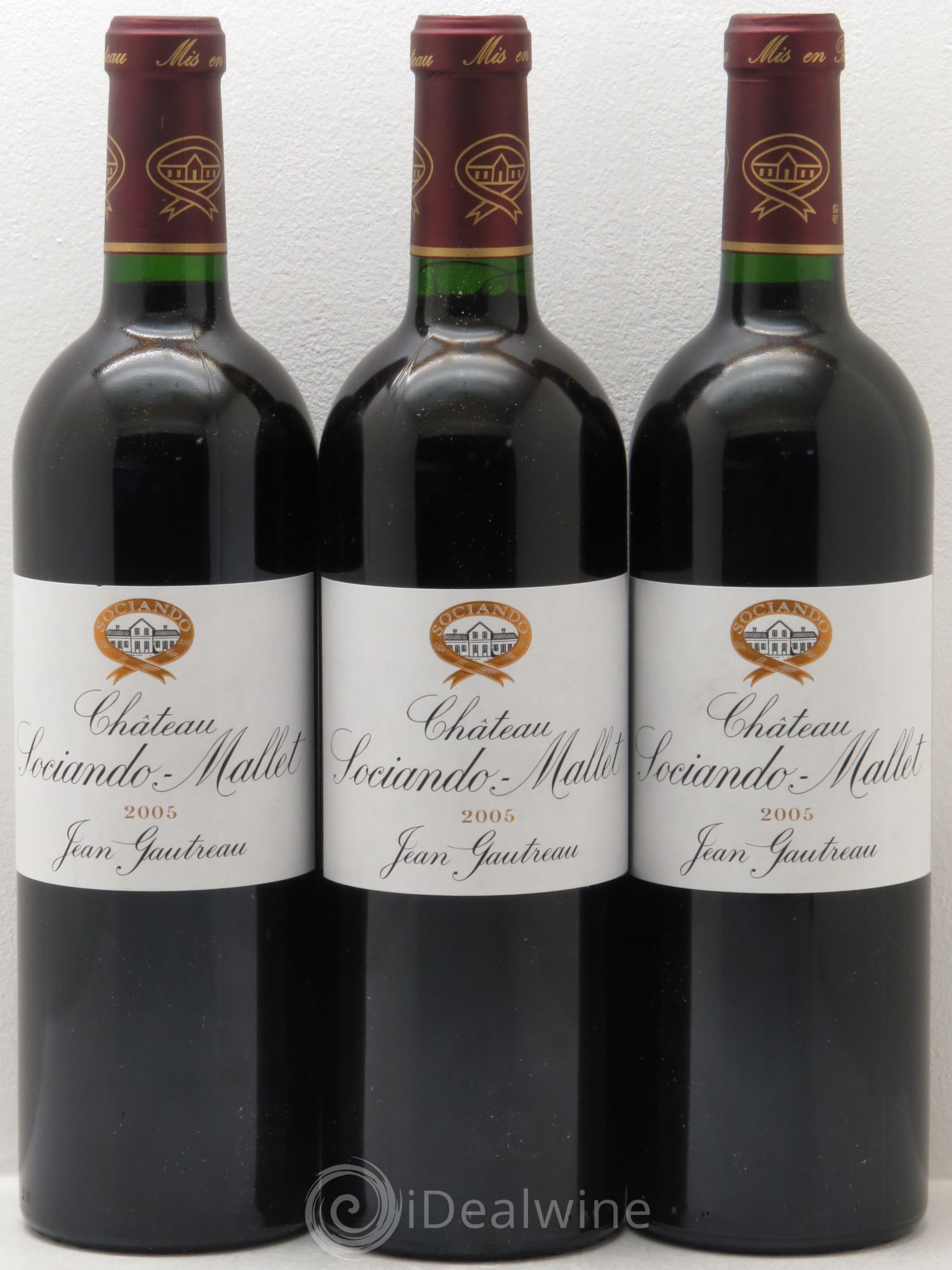 Château Sociando Mallet 2005 - Lot de 3 bouteilles - 0