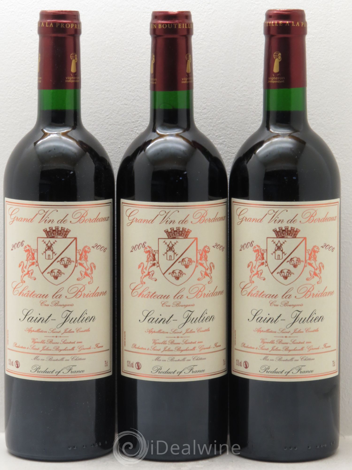 Château la Bridane Cru Bourgeois 2006 - Lot de 3 bouteilles - 0