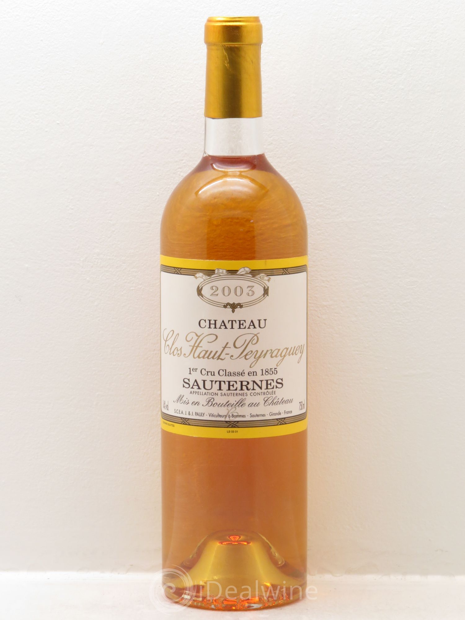 Clos Haut-Peyraguey 1er Grand Cru Classé 2003 - Lotto di 1 bottiglia - 0
