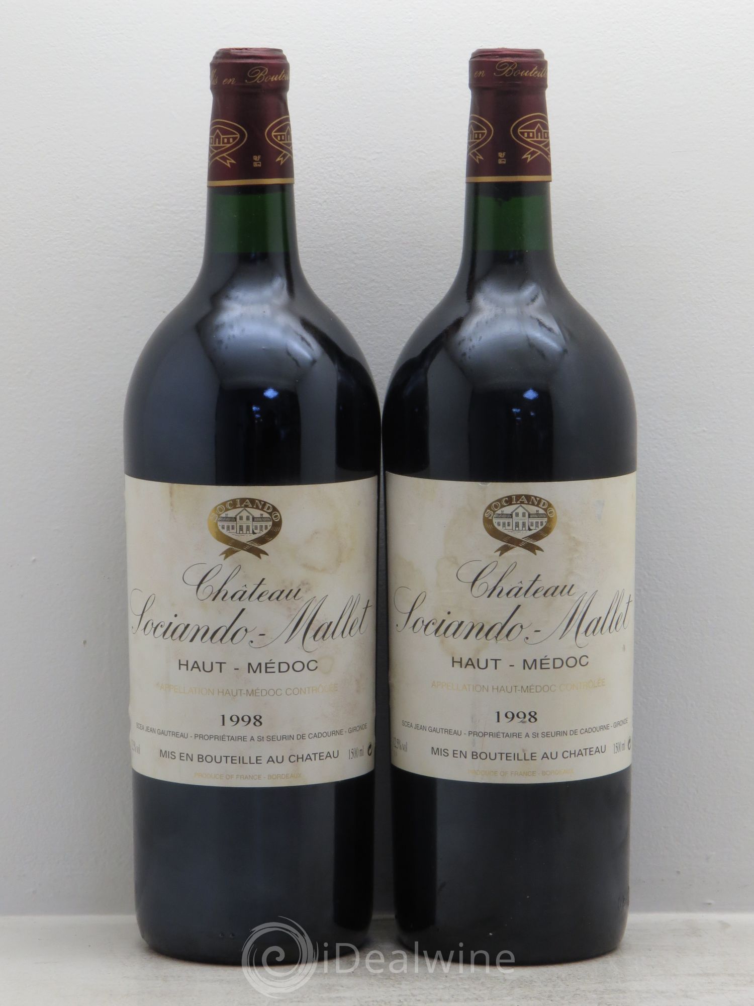 Château Sociando Mallet 1998 - Lot de 2 magnums - 0