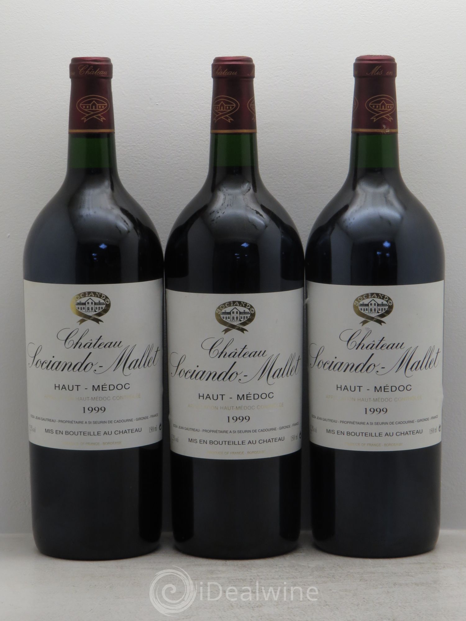 Château Sociando Mallet 1999 - Lot de 3 magnums - 0