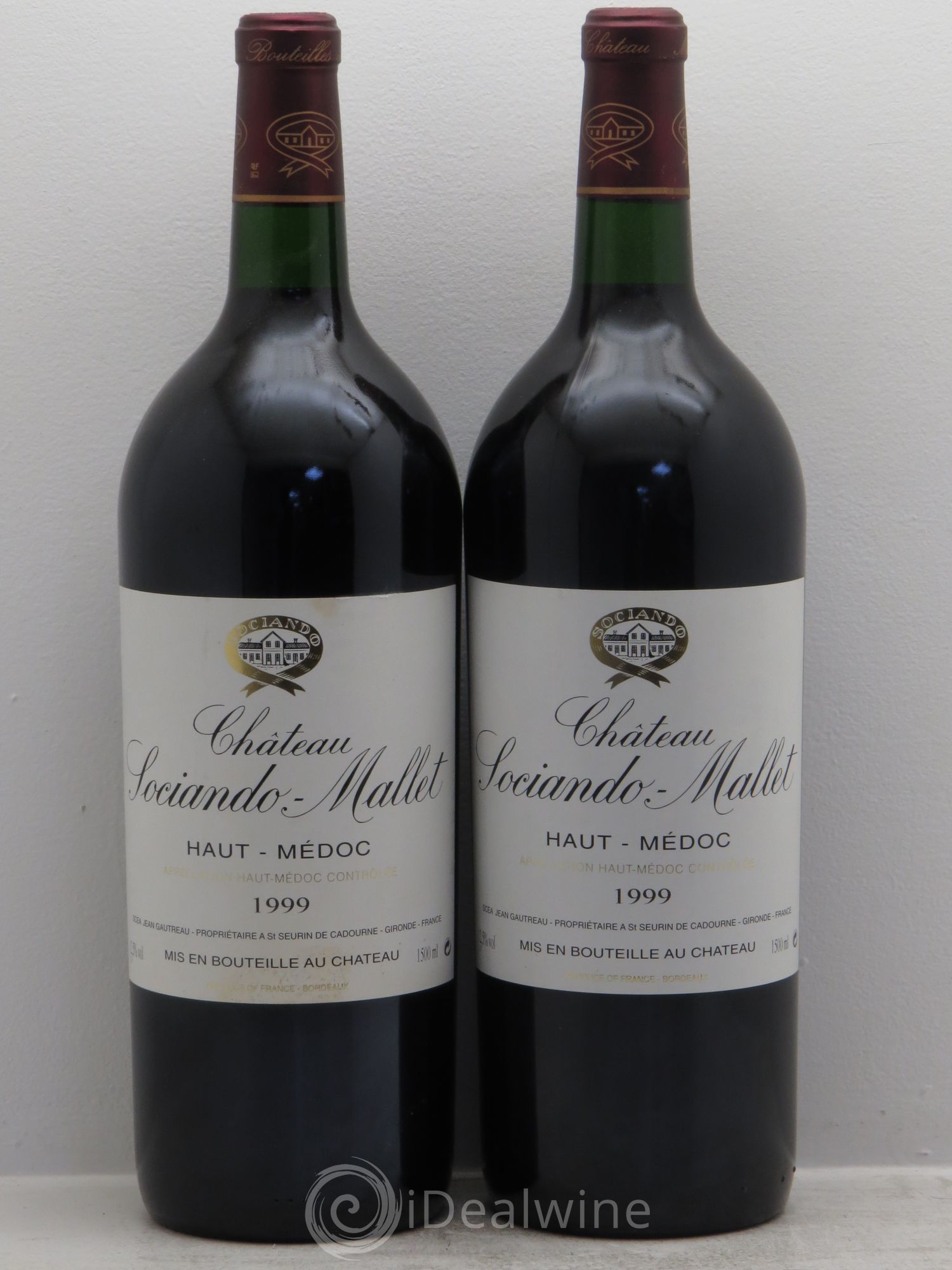 Château Sociando Mallet 1999 - Lot de 2 magnums - 0