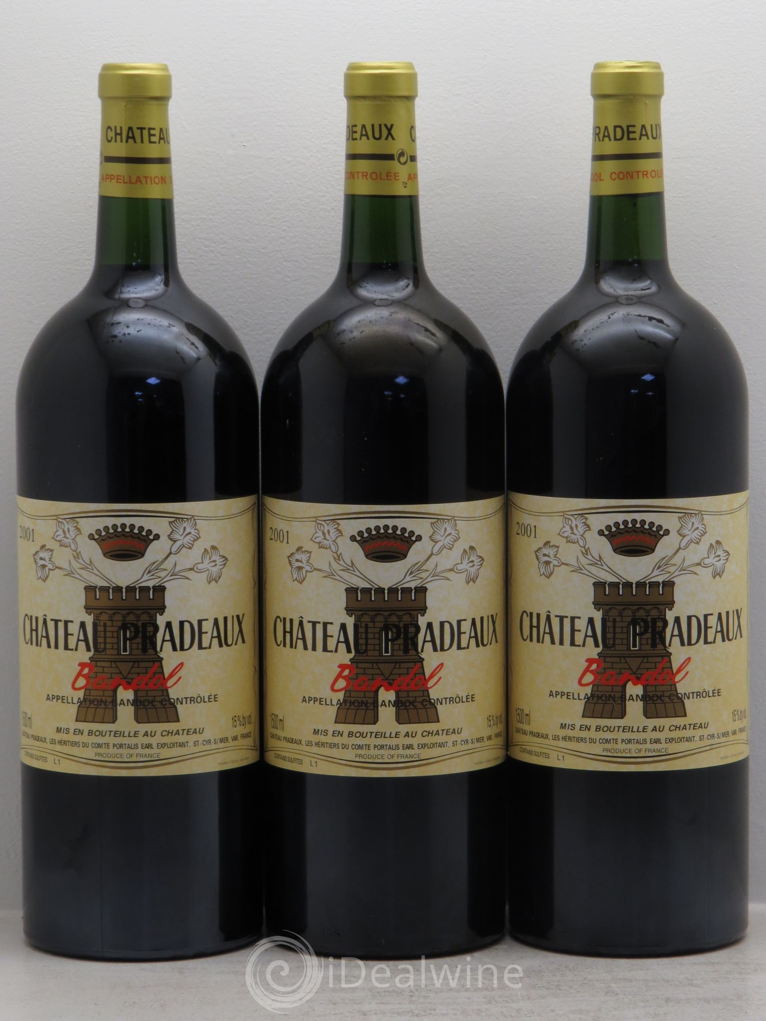 Bandol Château Pradeaux Famille Portalis 2001 - Lot de 3 magnums - 0