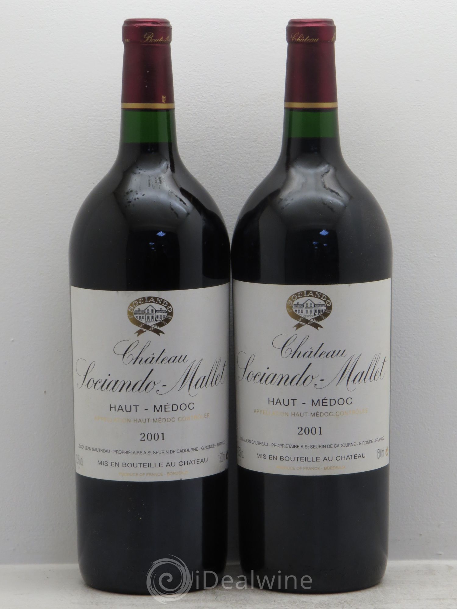 Château Sociando Mallet 2001 - Lot de 2 magnums - 0